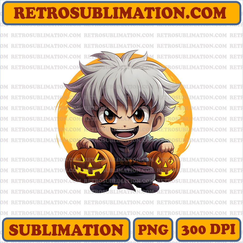 Chibi Killua Scaring Gon - Mischievous Grin PNG Digital Download
