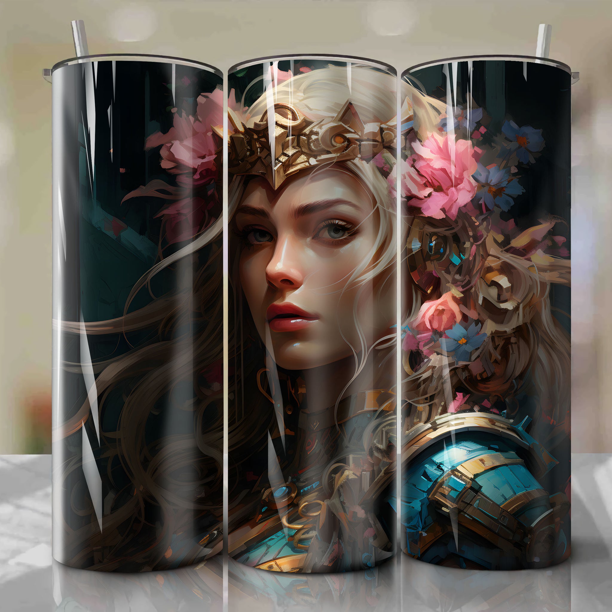 20 Oz Tumbler Wrap - Stunning Art Nouveau Princess Zelda Design by Dan Mumford
