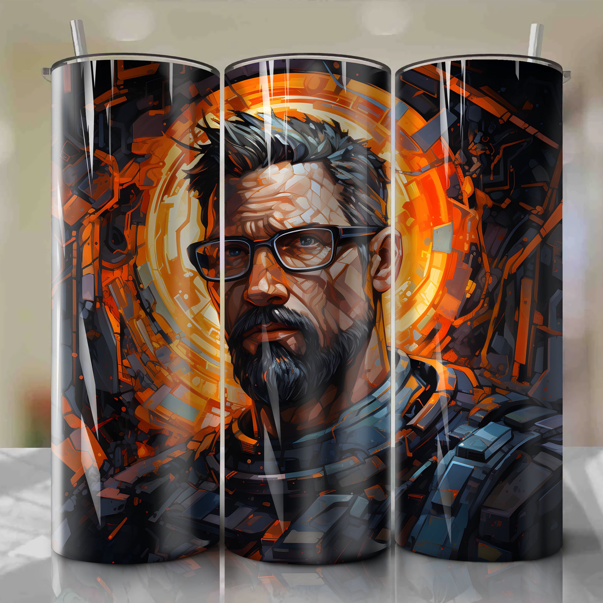 Half-Life 20 Oz Tumbler Wrap - A Captivating 3D Design by Dan Mumford
