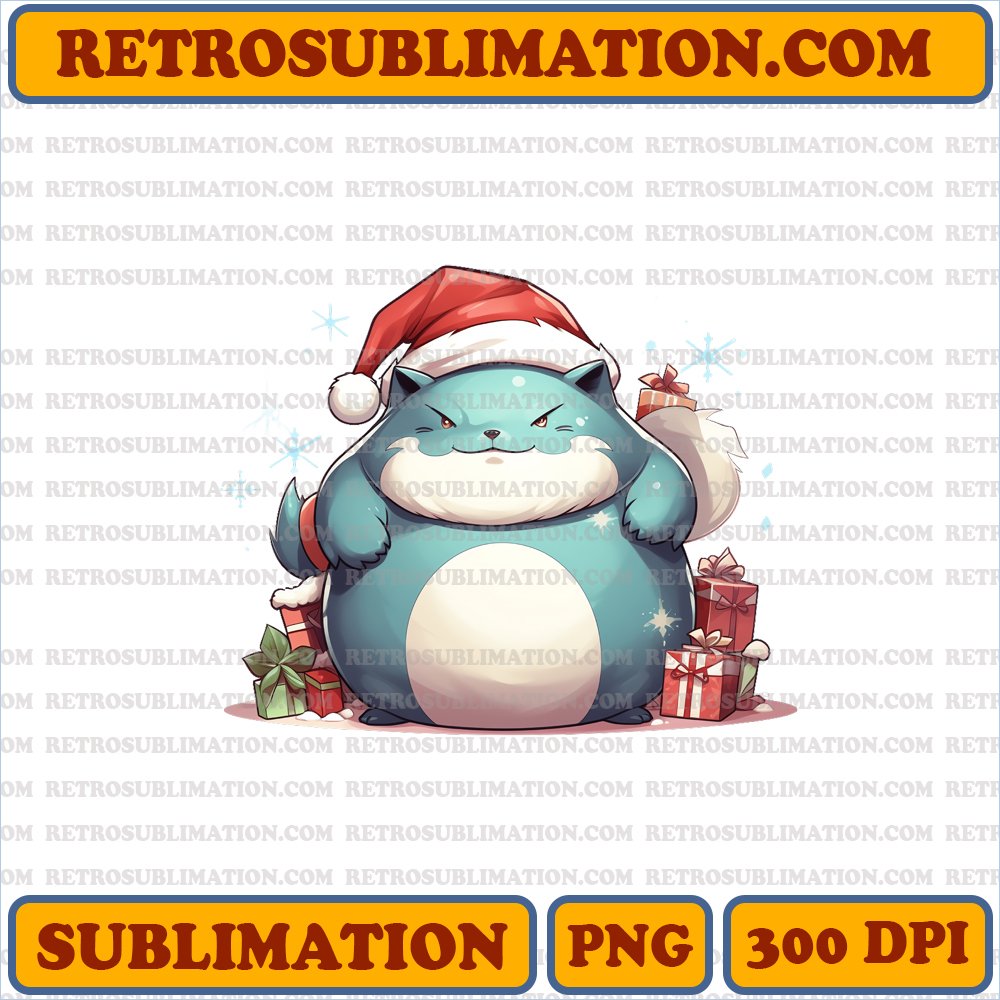 Snorlax Santa Belly - Jolly Christmas Sublimation PNG Download
