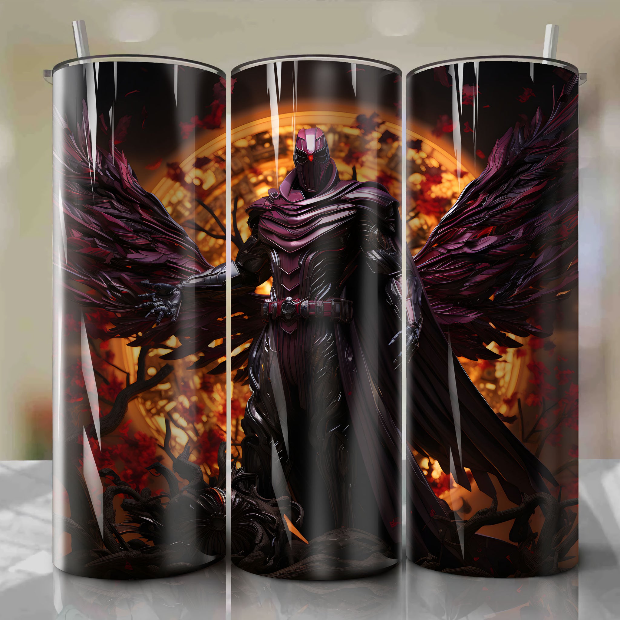 20 Oz Tumbler Wrap - Elevated Design Inspired by Magneto and Metal Sculpture
