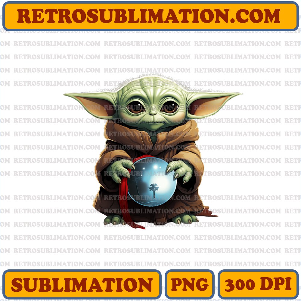 Baby Yoda Christmas Ornaments - Levitating With Force - High-Contrast Sublimation PNG Download
