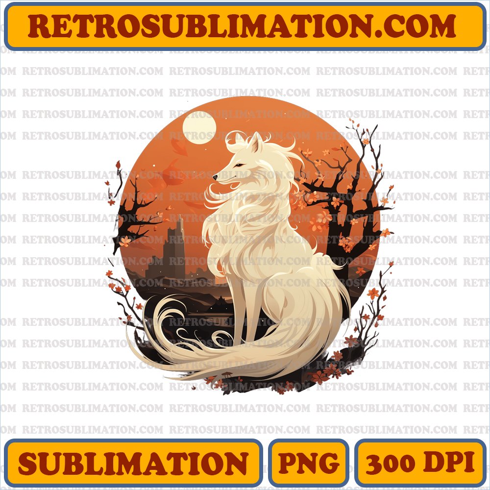 Ninetales Serene Moon Gaze - Elegant Fire-type - PNG Digital Download
