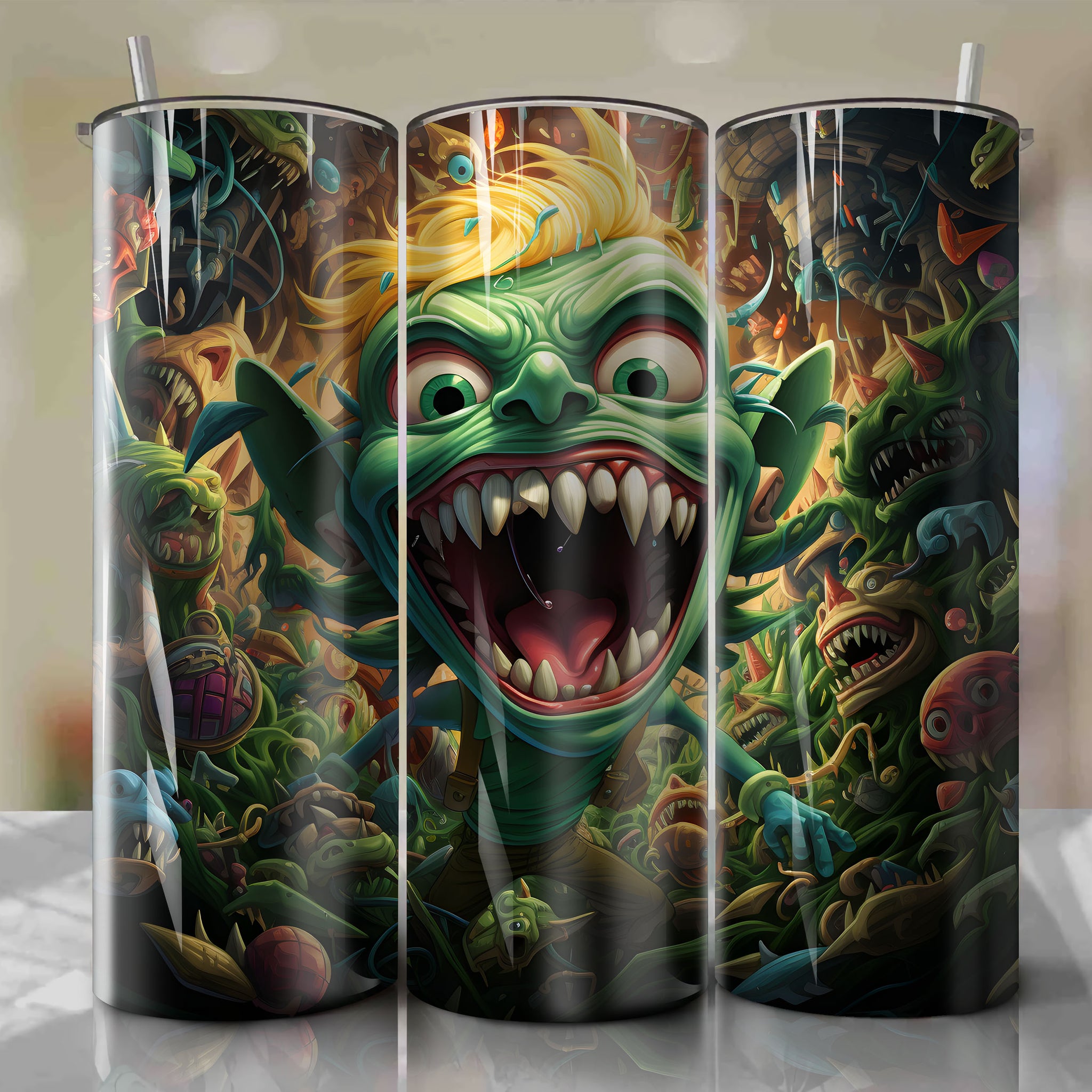 20 Oz Tumbler Wrap - Whimsical and Colorful Artwork Inspired by Tingle from The Legend of Zelda
