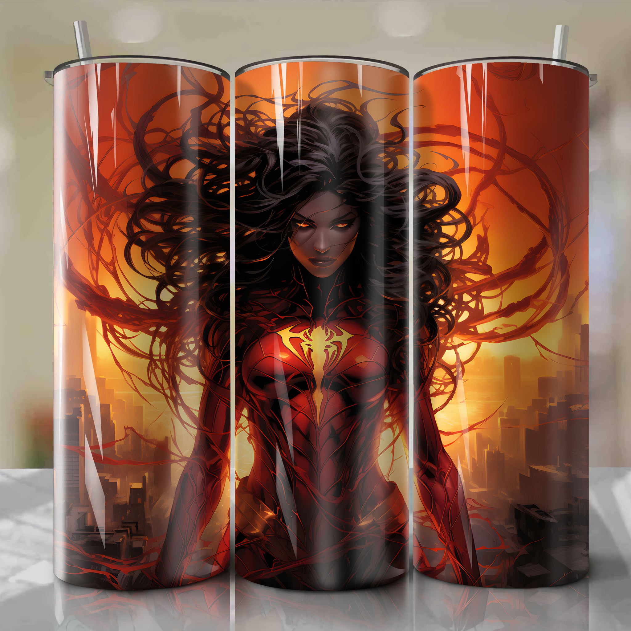 Spider-Woman 20 Oz Tumbler Wrap - Marvel's Empowering Superhero with Incredible Artwork
