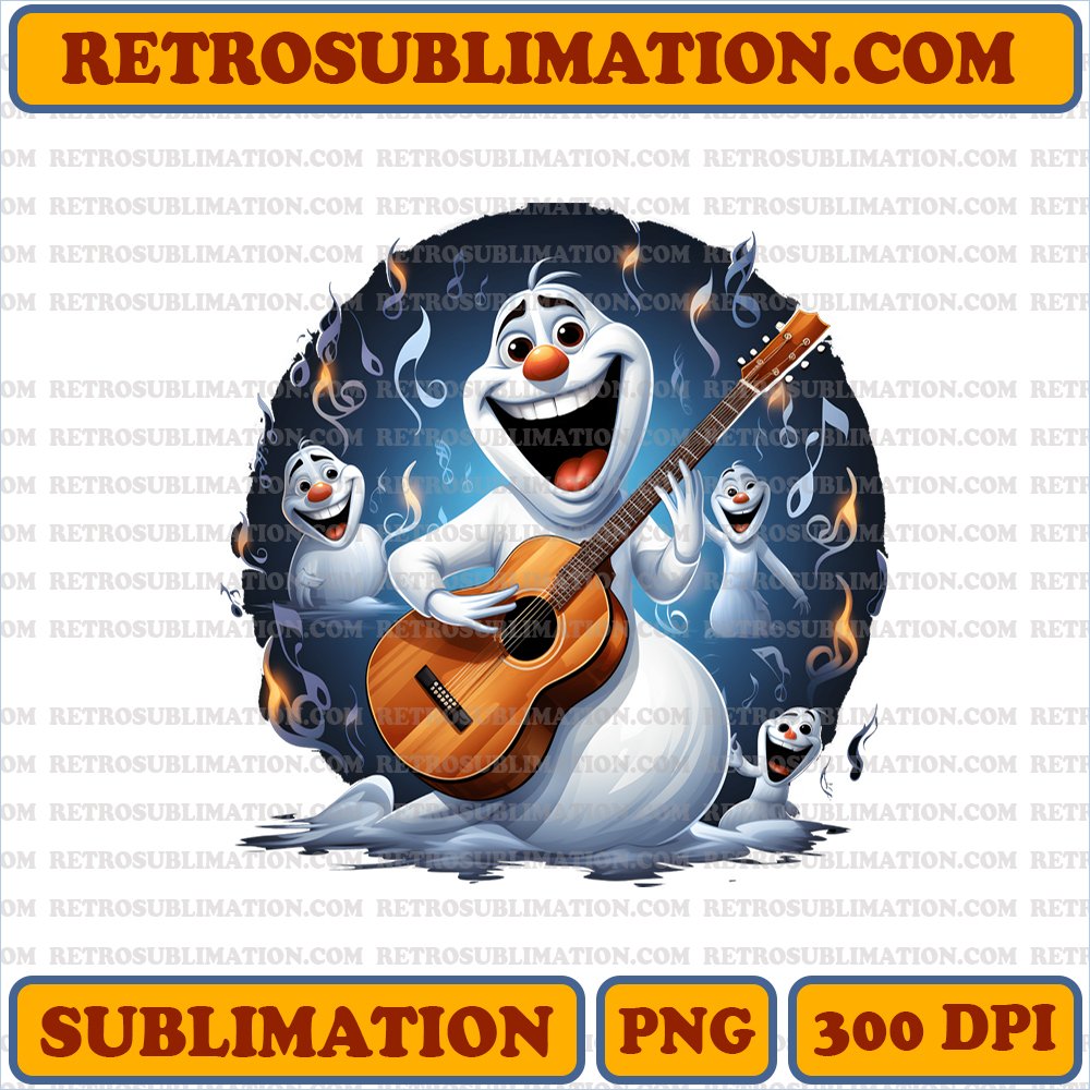 Halloween Serenade - Singing Olaf Sublimation PNG Download
