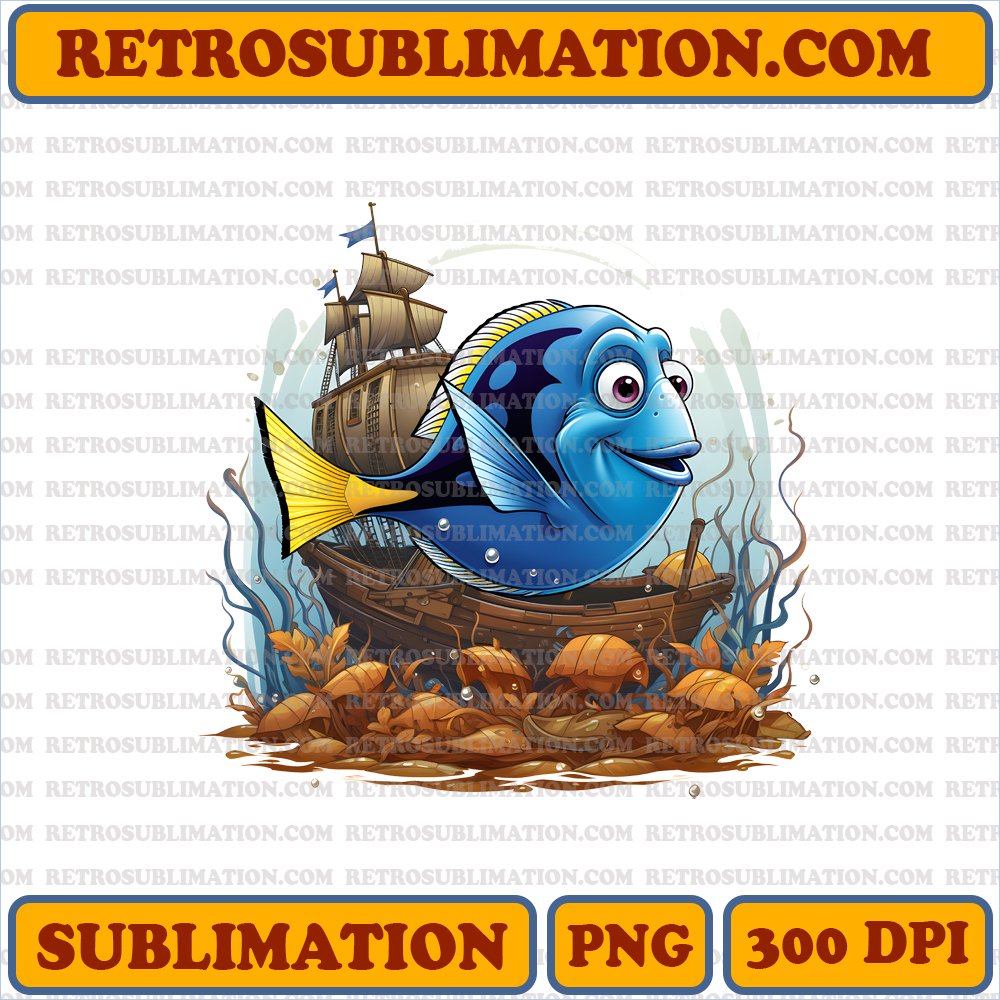 Curious Dory Discovers Forgotten Thanksgiving Treasure - Bootleg Style PNG Digital Download
