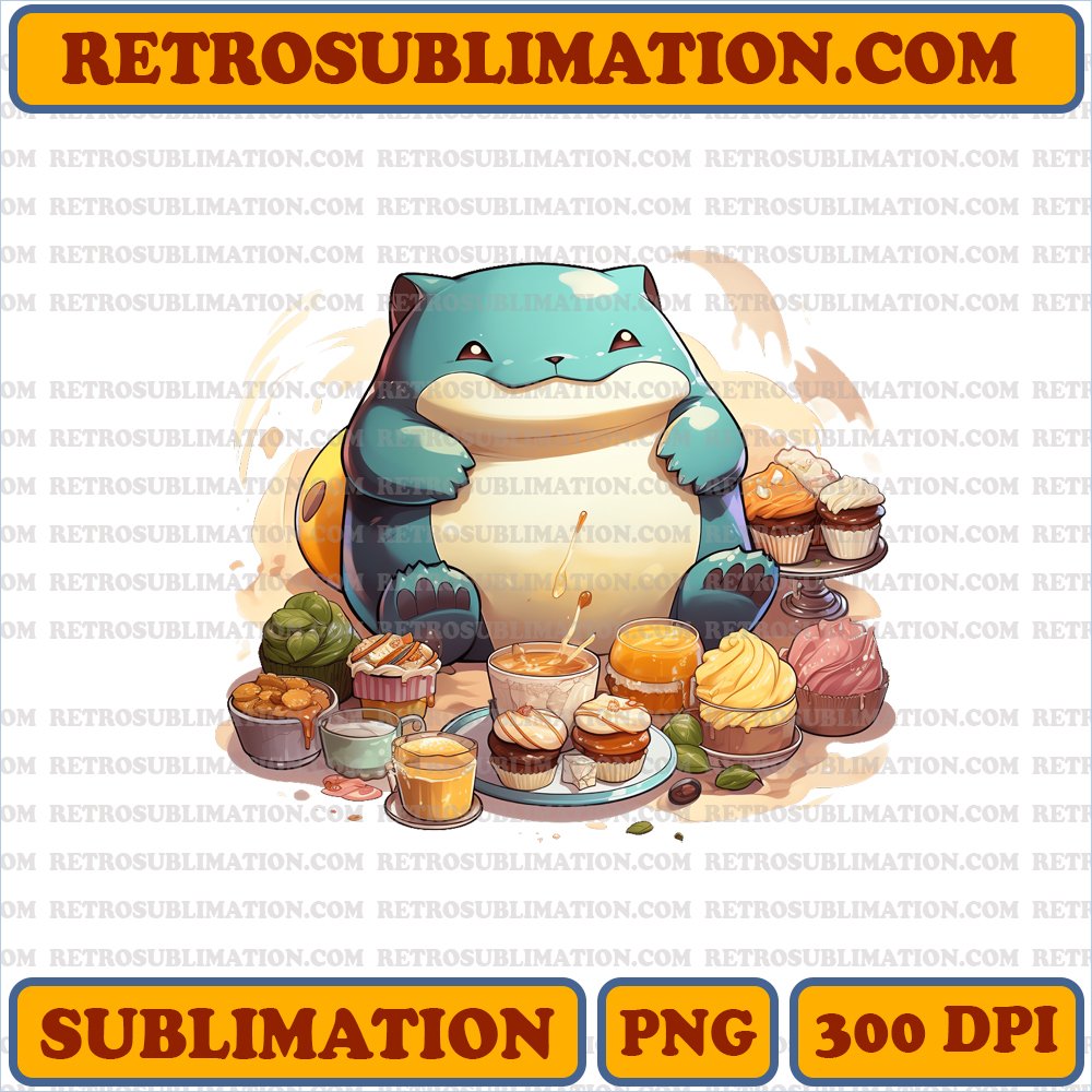 Feasting Snorlax - Holiday Munch Delight - Sublimation PNG Download
