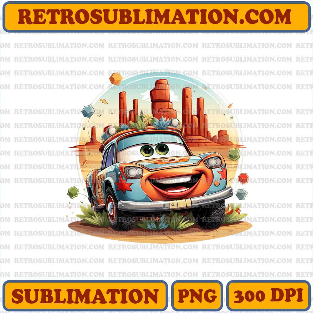 Christmas Lightning McQueen - Radiator Springs Adventure - High-Speed Sublimation PNG Digital Download
