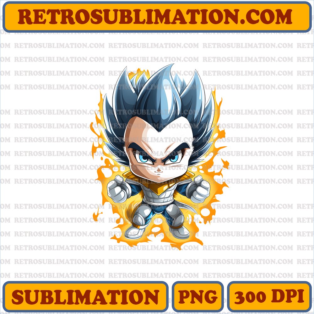 Haunting Chibi Vegeta - Ghostly Aura PNG Digital Download - Sublimation
