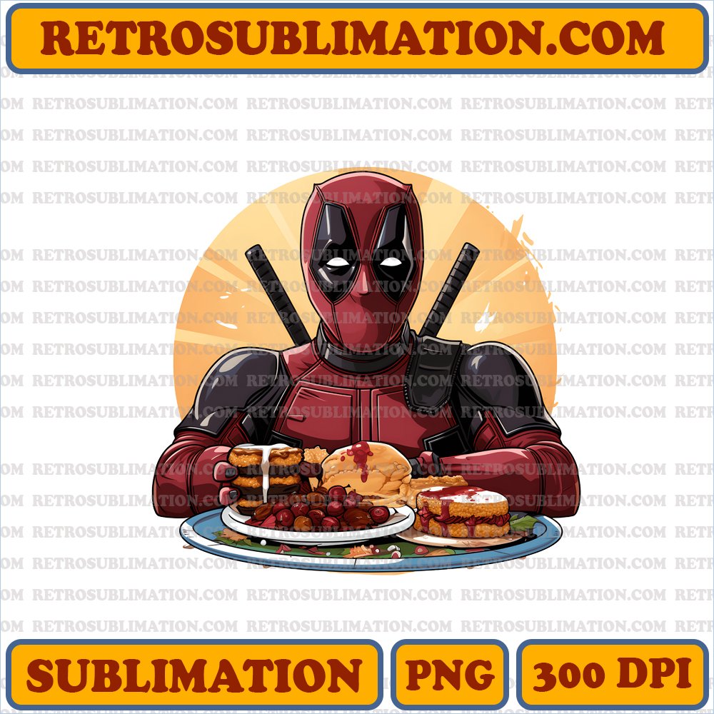 Deadpool's Bootleg Thanksgiving - A Sublimation PNG Digital Download
