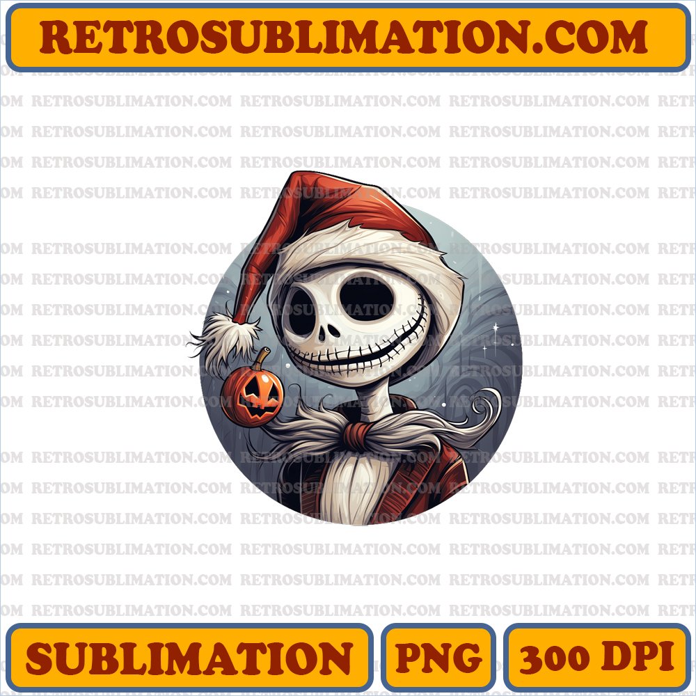 Enthusiastic Christmas Jack Skellington - Curious Traditions - Sublimation PNG Digital Download
