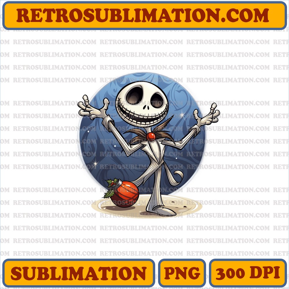 Jack Skellington Dancing Christmas - Nightmare Before - High-Contrast PNG Digital Download
