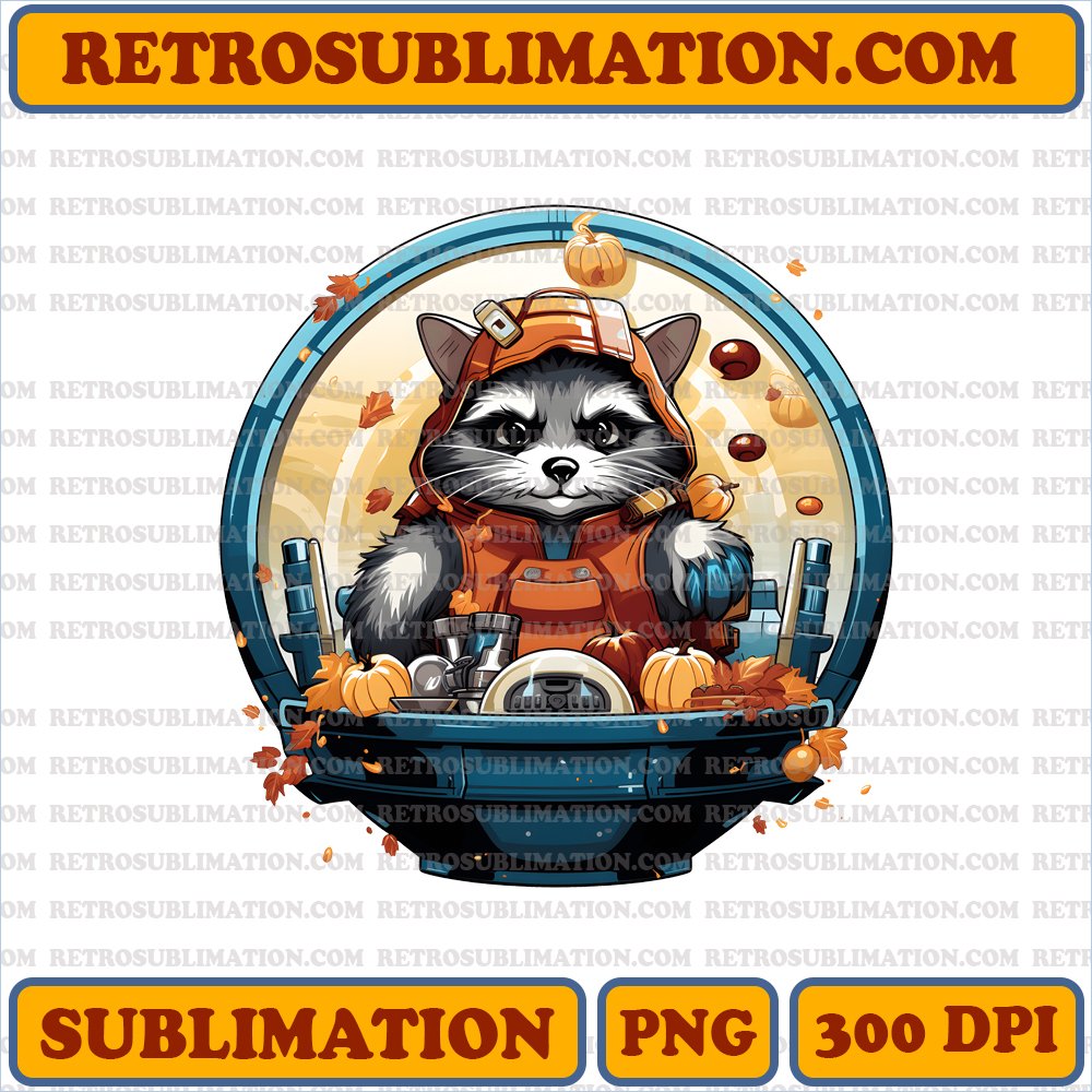 Confused Rocket Raccoon Thanksgiving Digital Download - Unique Sublimation PNG
