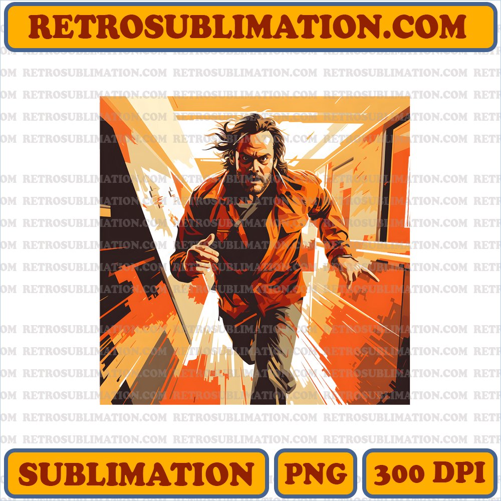 Haunted Halloween - Jack Torrance Chasing Danny | Sublimation PNG Digital Download
