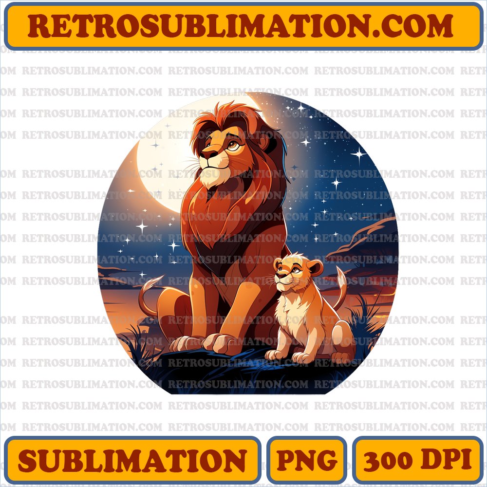 Mufasa and Simbas Christmas Lesson - Circle of Life in Primary Colors - Sublimation PNG Digital Download
