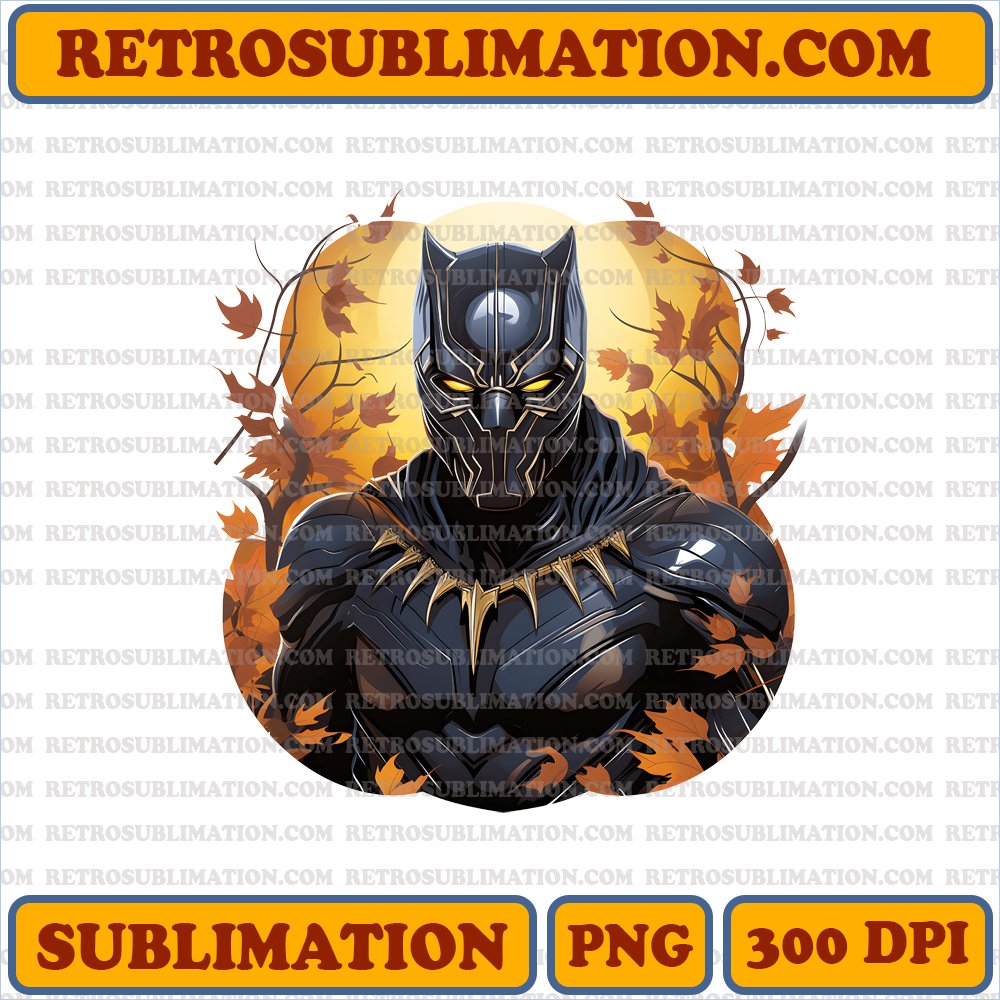 Black Panther Halloween Digital Download - Wakanda's Royal Presence - Unique Bootleg Style - Sublimation PNG
