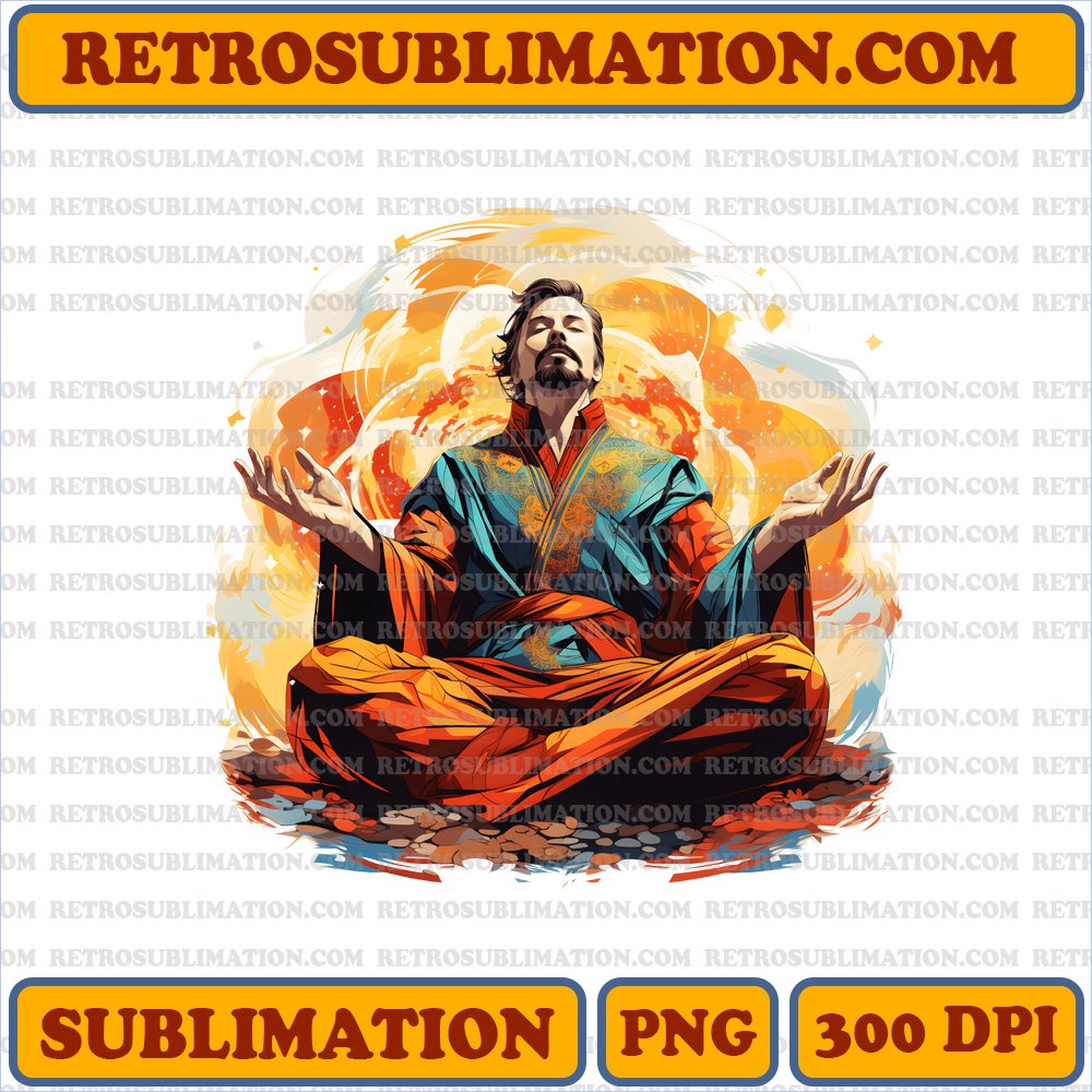 Thanksgiving Serenity - Digital Download Sublimation PNG - Doctor Strange Meditating on Gratitude
