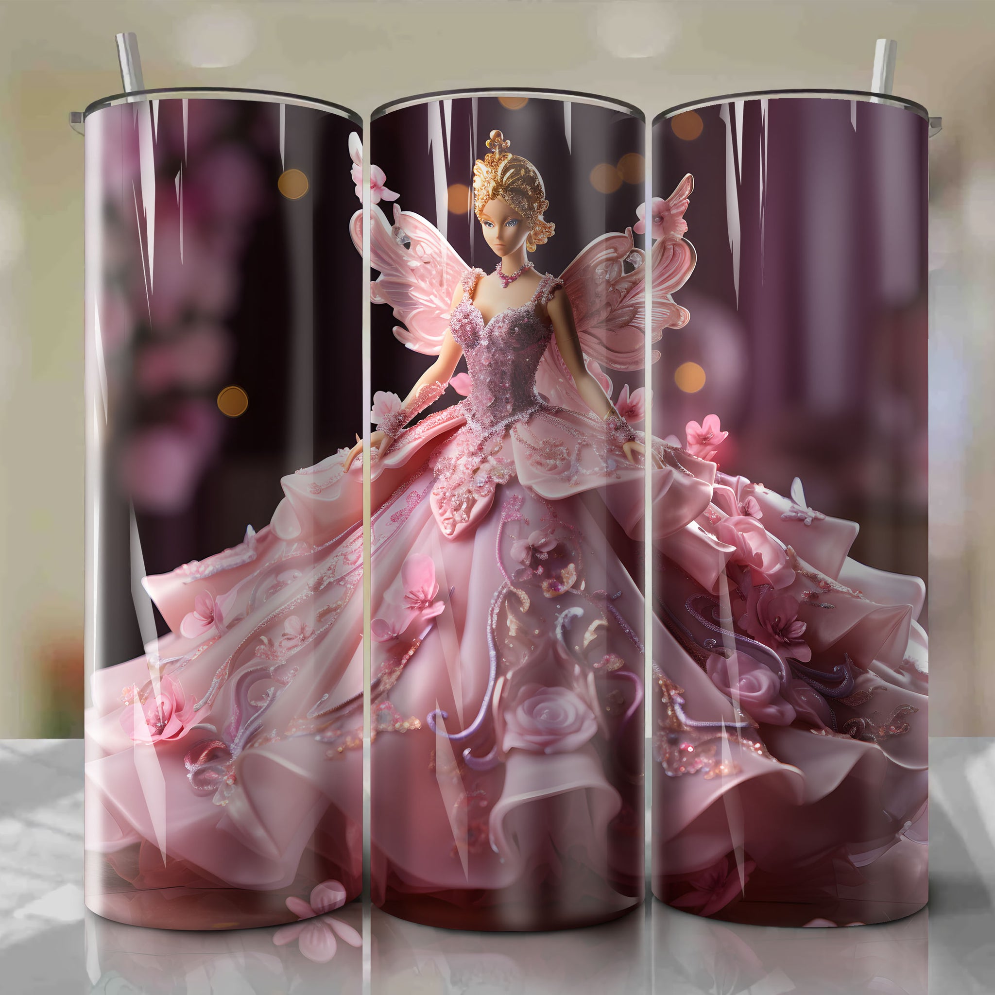 Girly Pink Nutcracker Christmas Tumbler Wrap