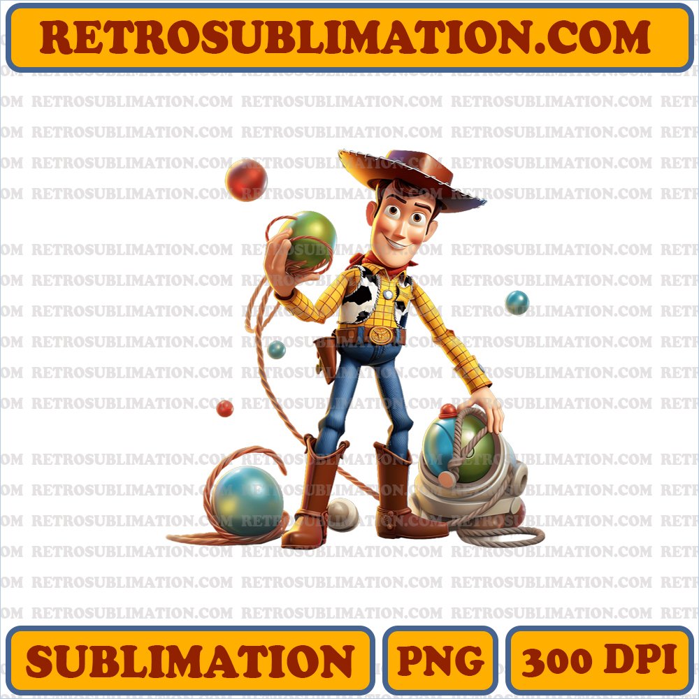 Christmas Woody Lassoing Ornaments - Toy Story Humor - PNG Digital Download
