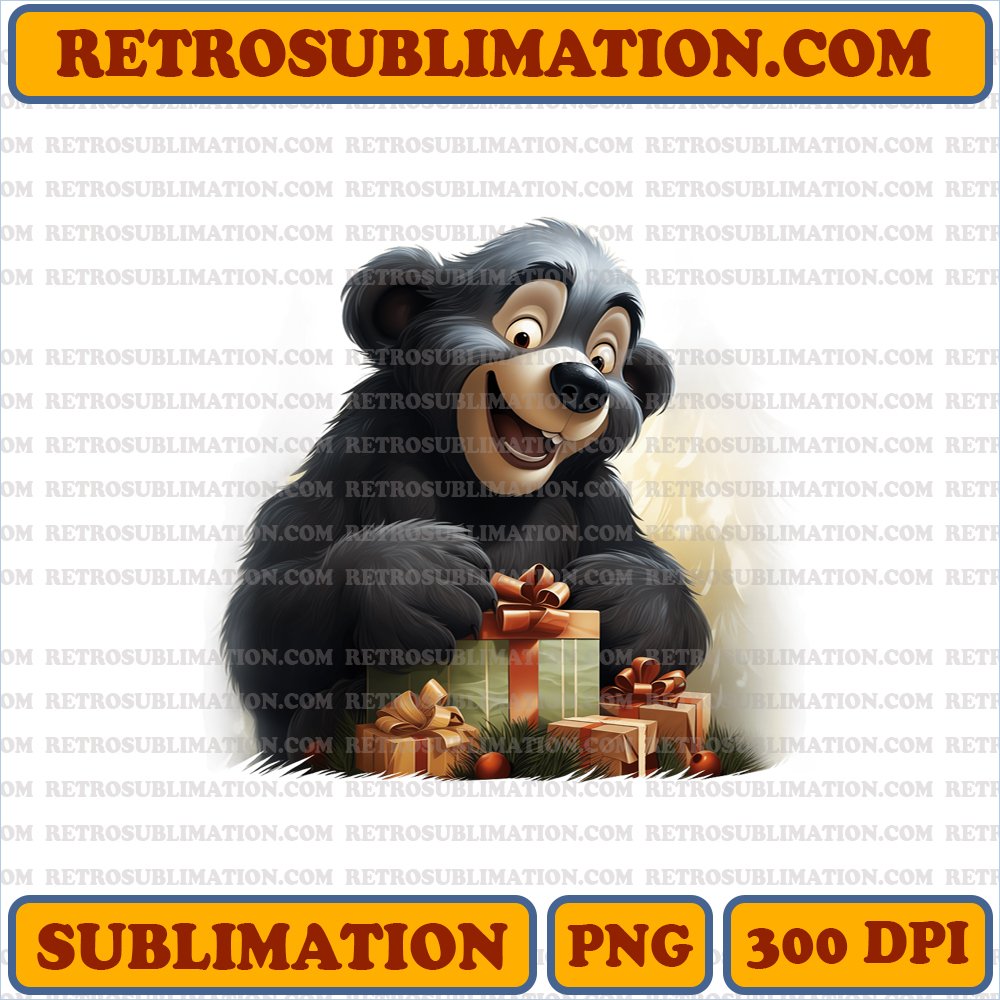 Christmas Baloo - Back Scratching Joy - PNG Sublimation Digital Download
