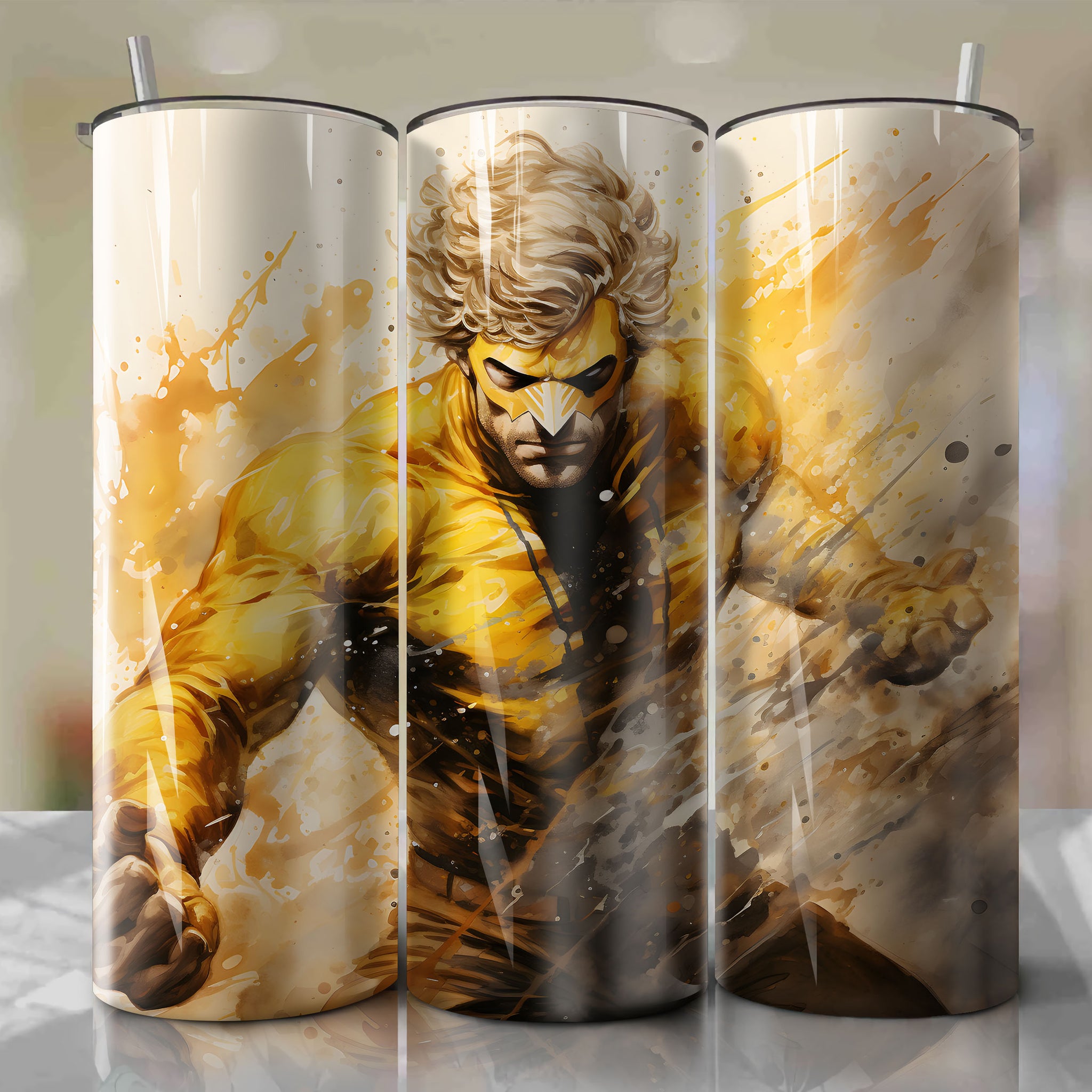 20 Oz Tumbler Wrap: Mystical Energy Burst with Iron Fist's Spiritual Strength
