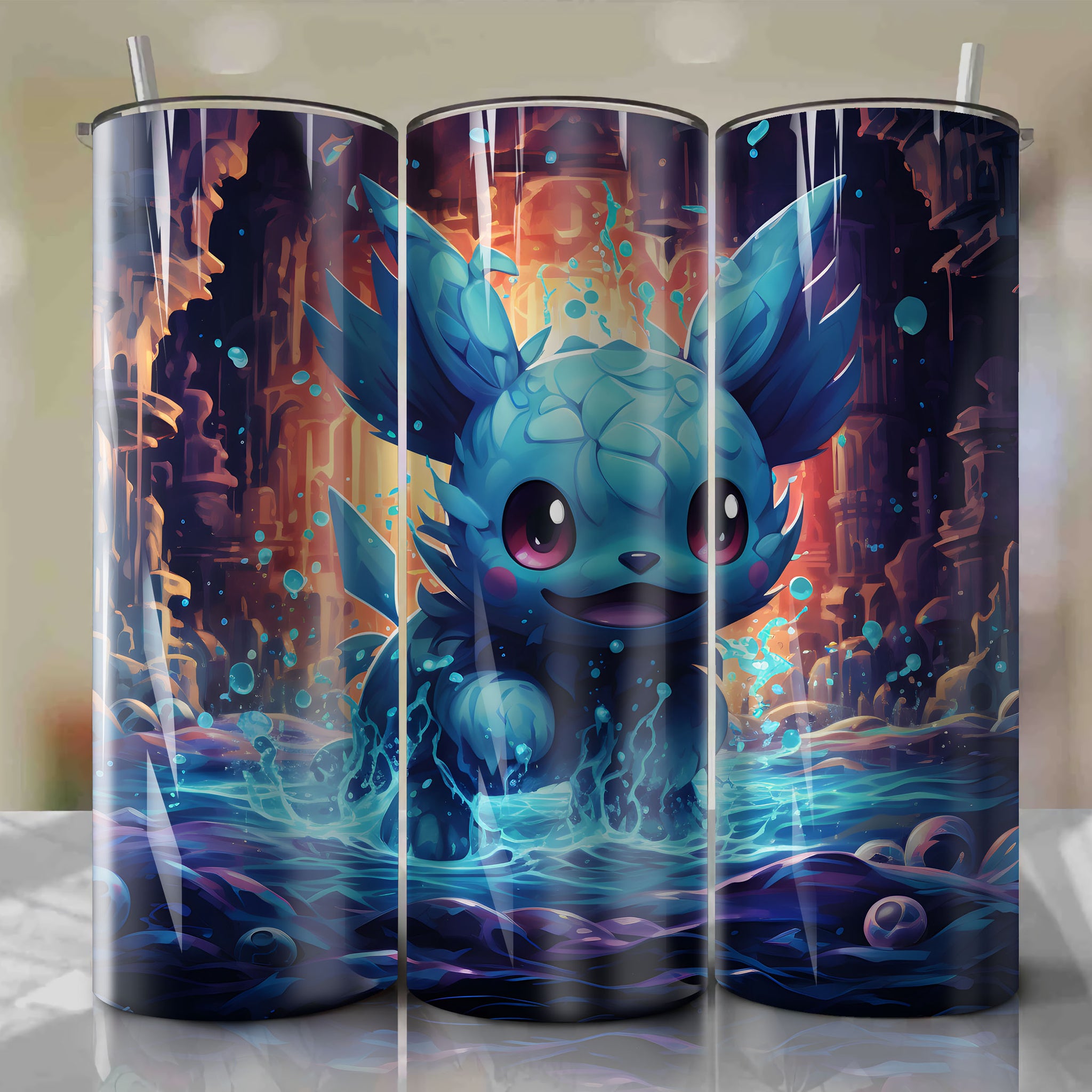 Seel 20 Oz Tumbler Wrap - Playful Water-type Pokemon Design for Icy Refreshment
