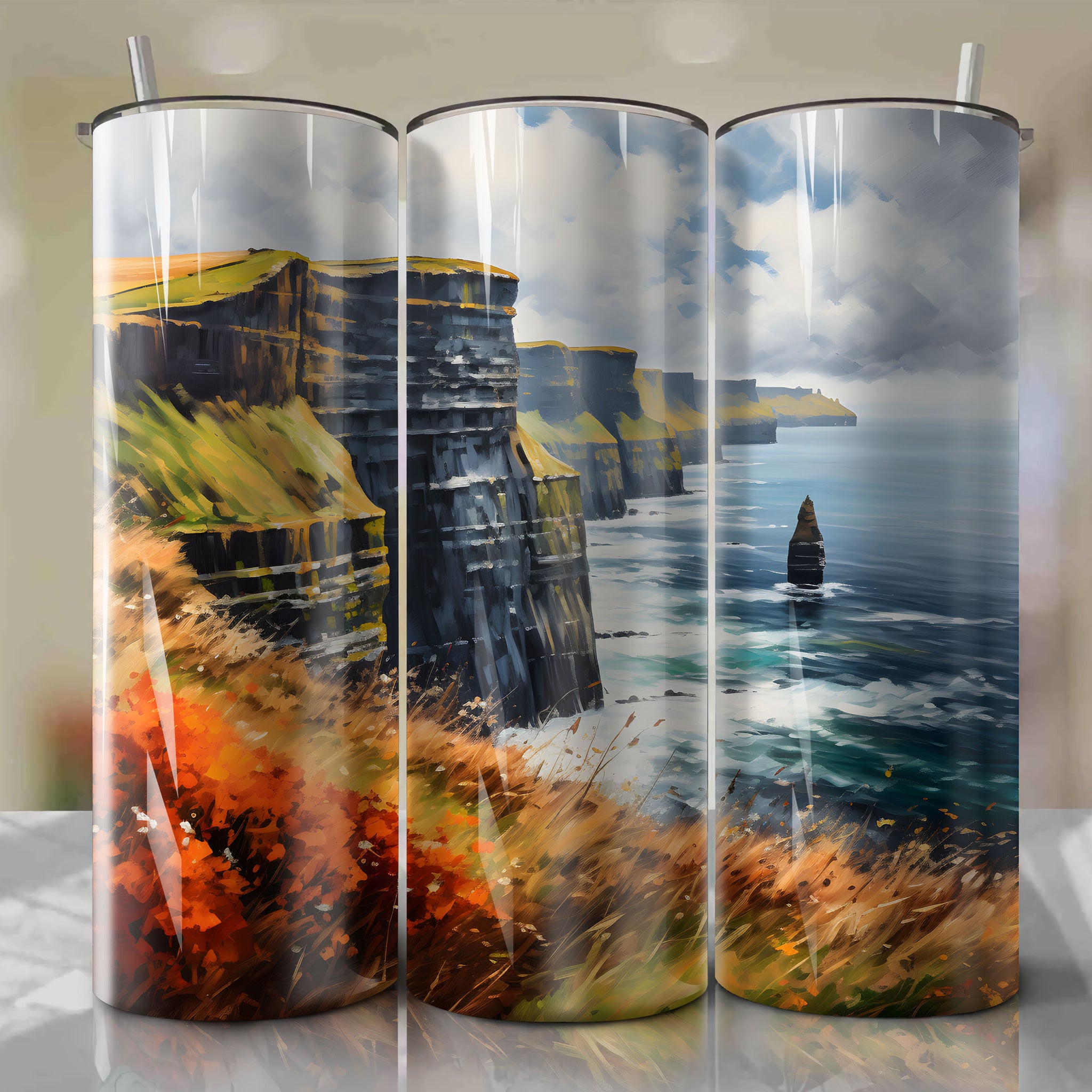 Moher Cliffs in Autumn: Bold Strokes Capture Ireland's Overcast Beauty
