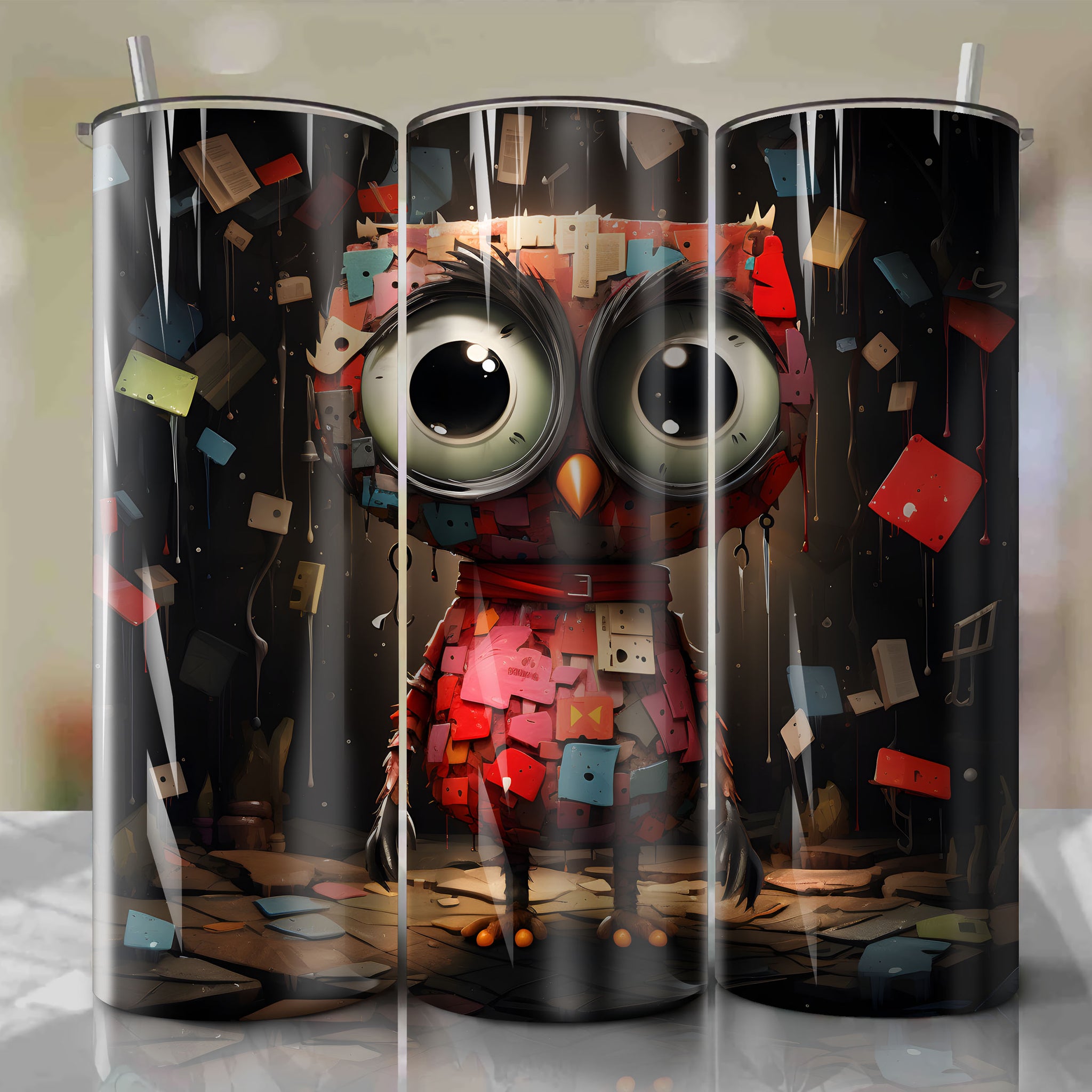 20 Oz Tumbler Wrap - Vibrant and Whimsical Iota Artwork Inspired by Tearaway
