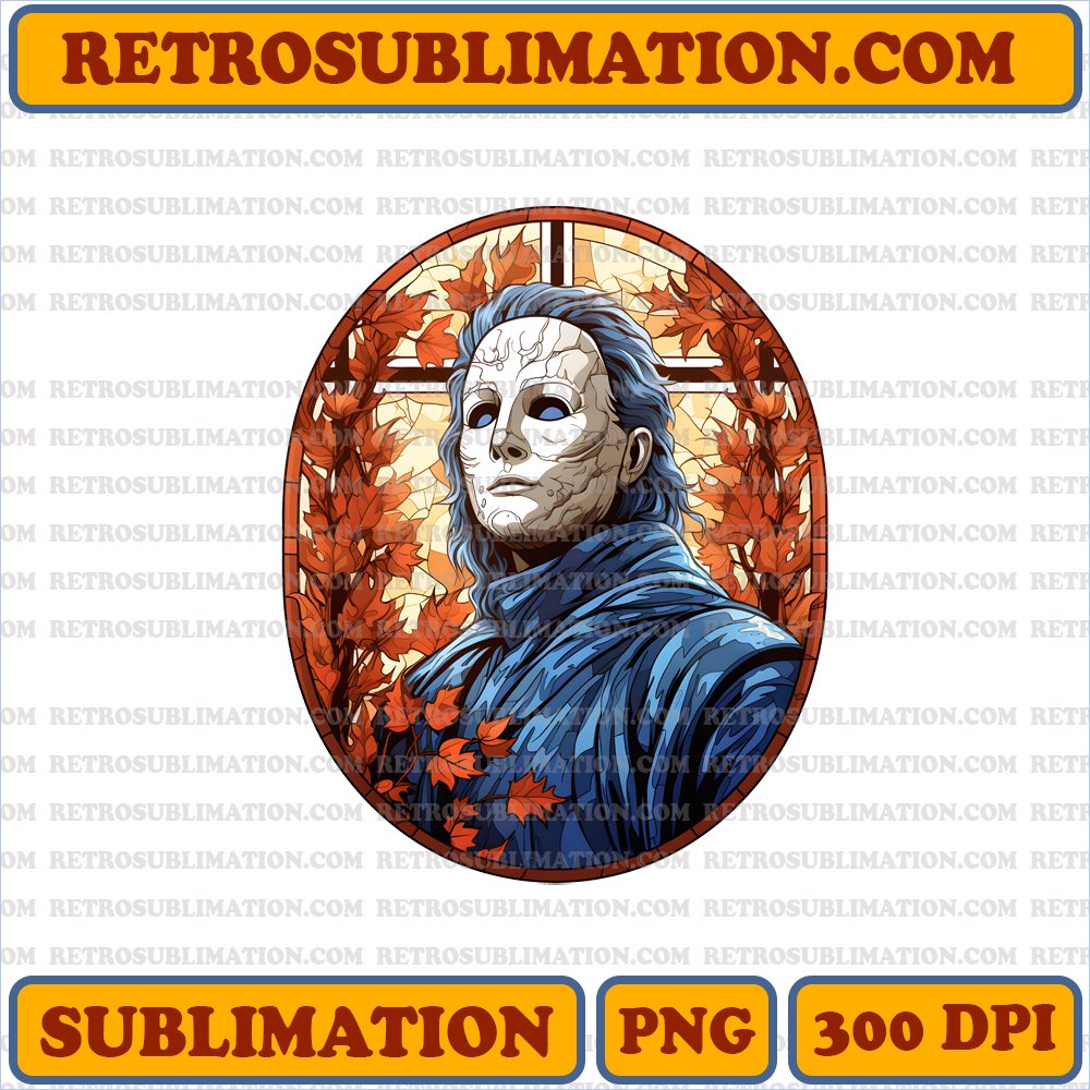 Michael Myers Thanksgiving Window Reflection - Unique Bootleg Style PNG Digital Download
