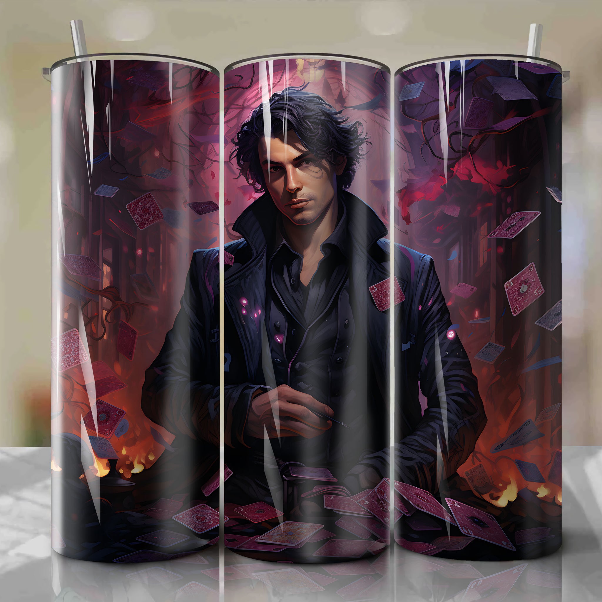 Gambit Street Art - 20 Oz Tumbler Wrap with Mysterious Allure
