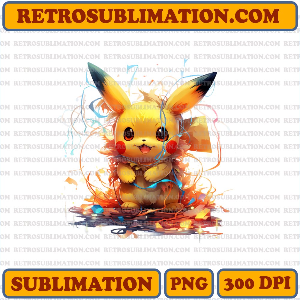 Tangled Pikachu Christmas Lights - Shockingly Cute - Sublimation PNG Download
