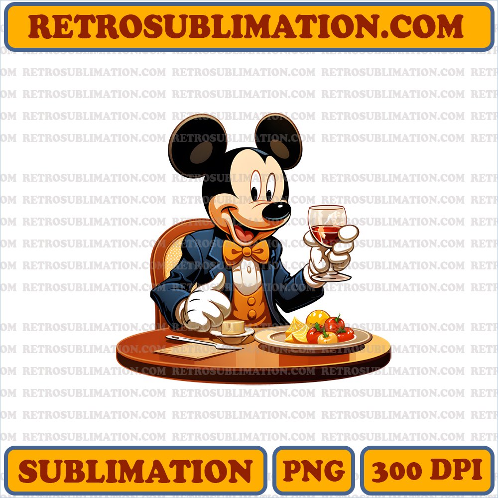 Thanksgiving Feast with Mickey Mouse - Sublimation PNG Digital Download
