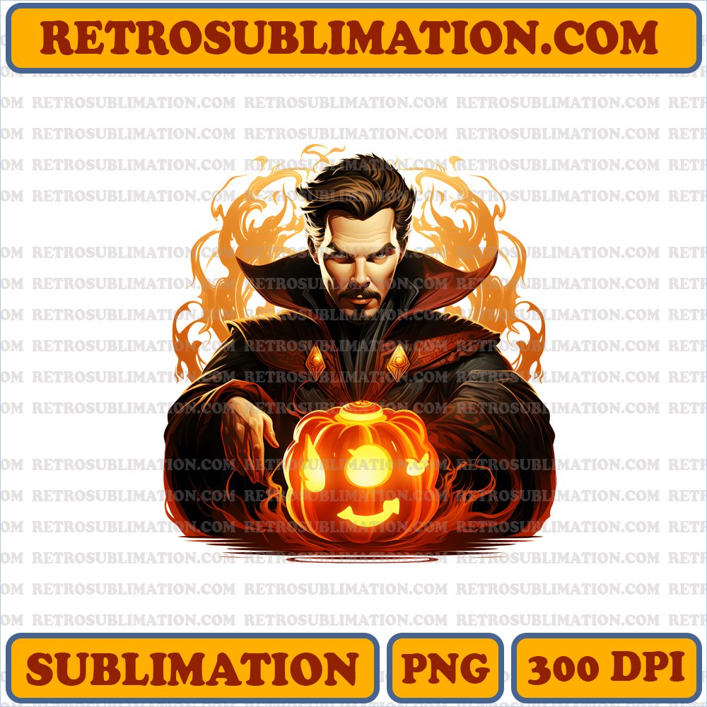 Amusing Doctor Strange Floating Jack-O'-Lanterns PNG Digital Download
