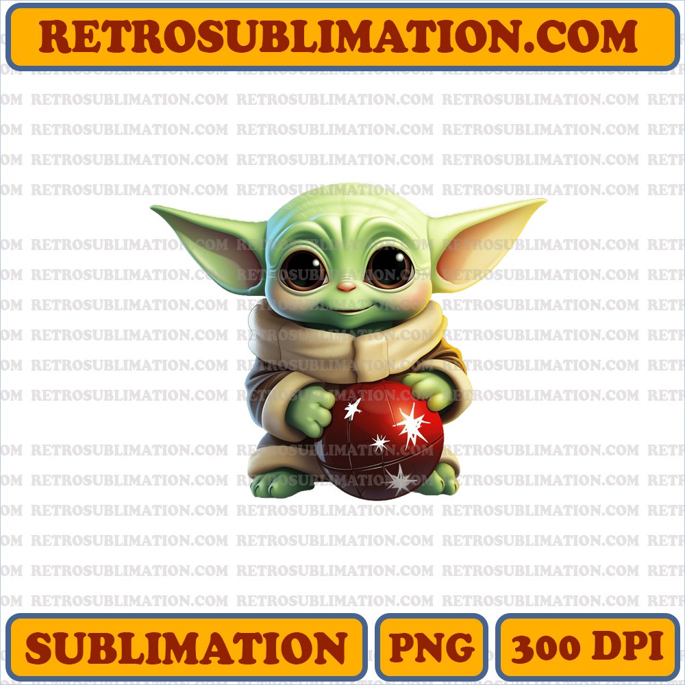 Joyful Baby Yoda Christmas Waddles - Star Wars Cartoon - PNG Sublimation Download
