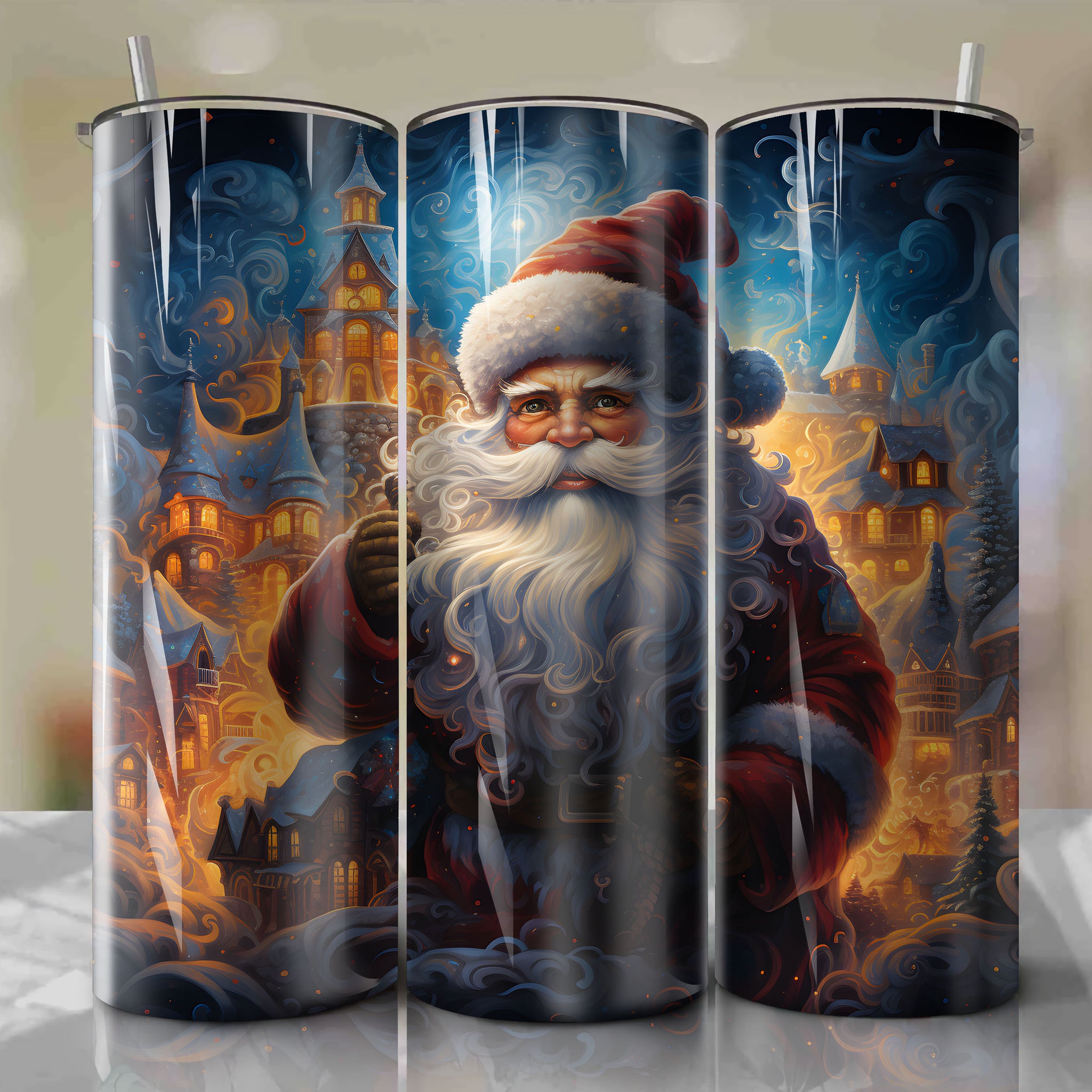 Tumbler Wrap - The Festive Joy of Santa Claus in a Winter Wonderland
