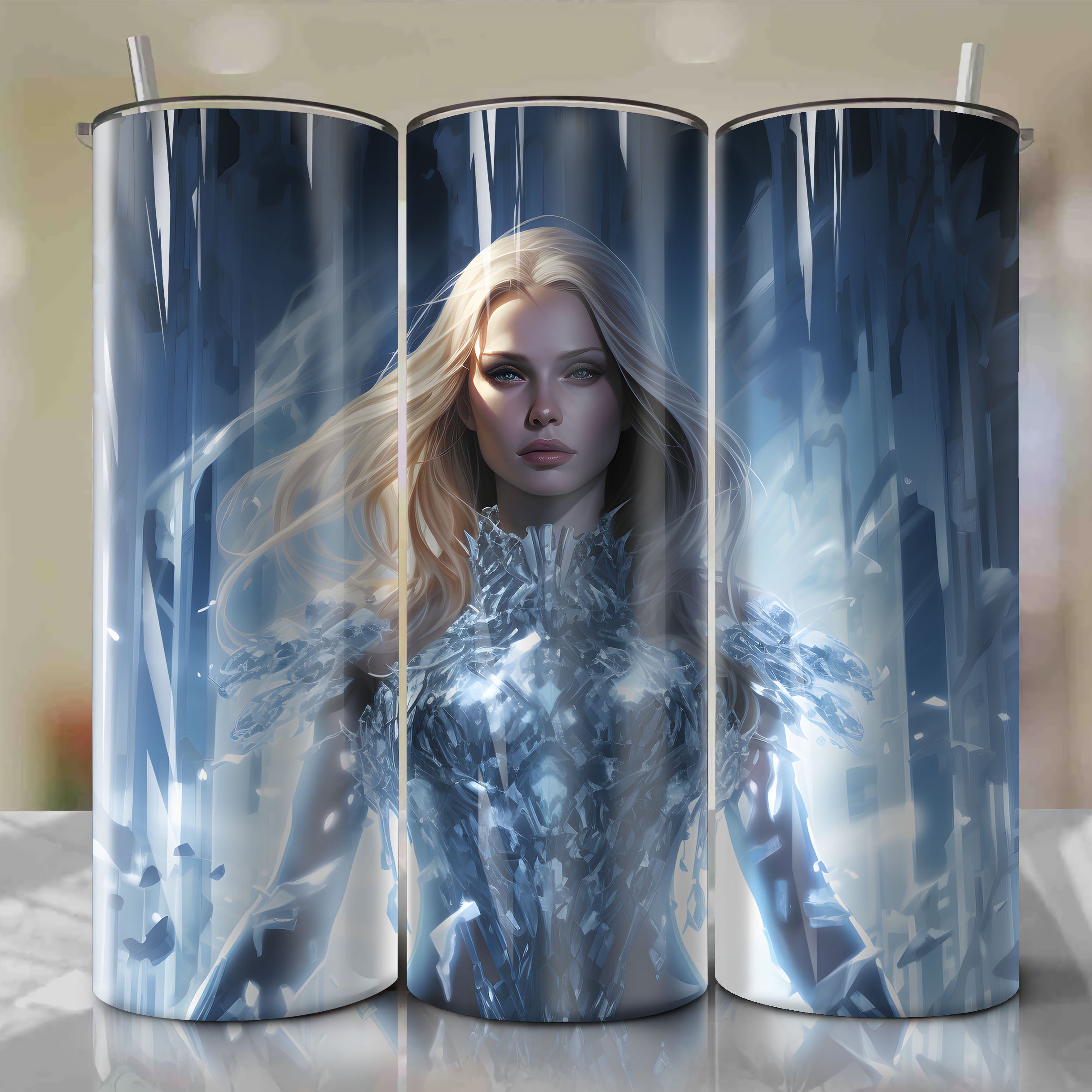 Emma Frost 20 Oz Tumbler Wrap: A Captivating Depiction of Elegance and