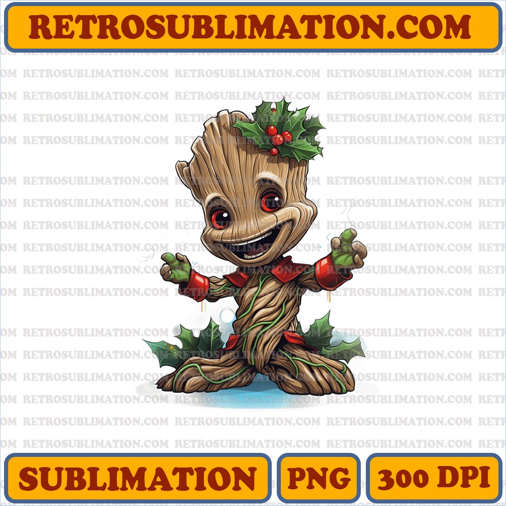 Christmas Groot - Marvel Edition - Adorable Cartoon Sublimation PNG

