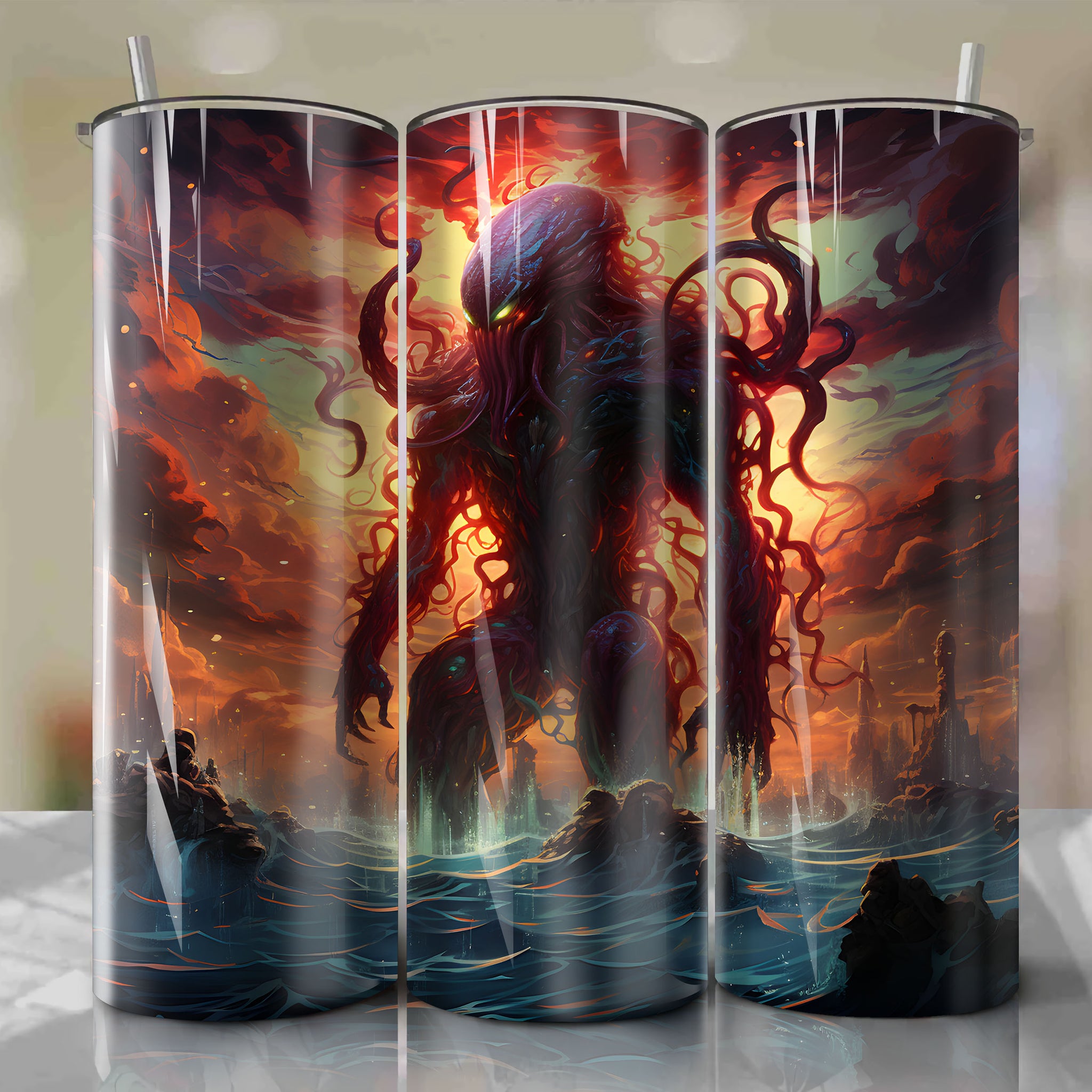 Vibrant 20 Oz Tumbler Wrap featuring Krabby, the Resilient Pokemon
