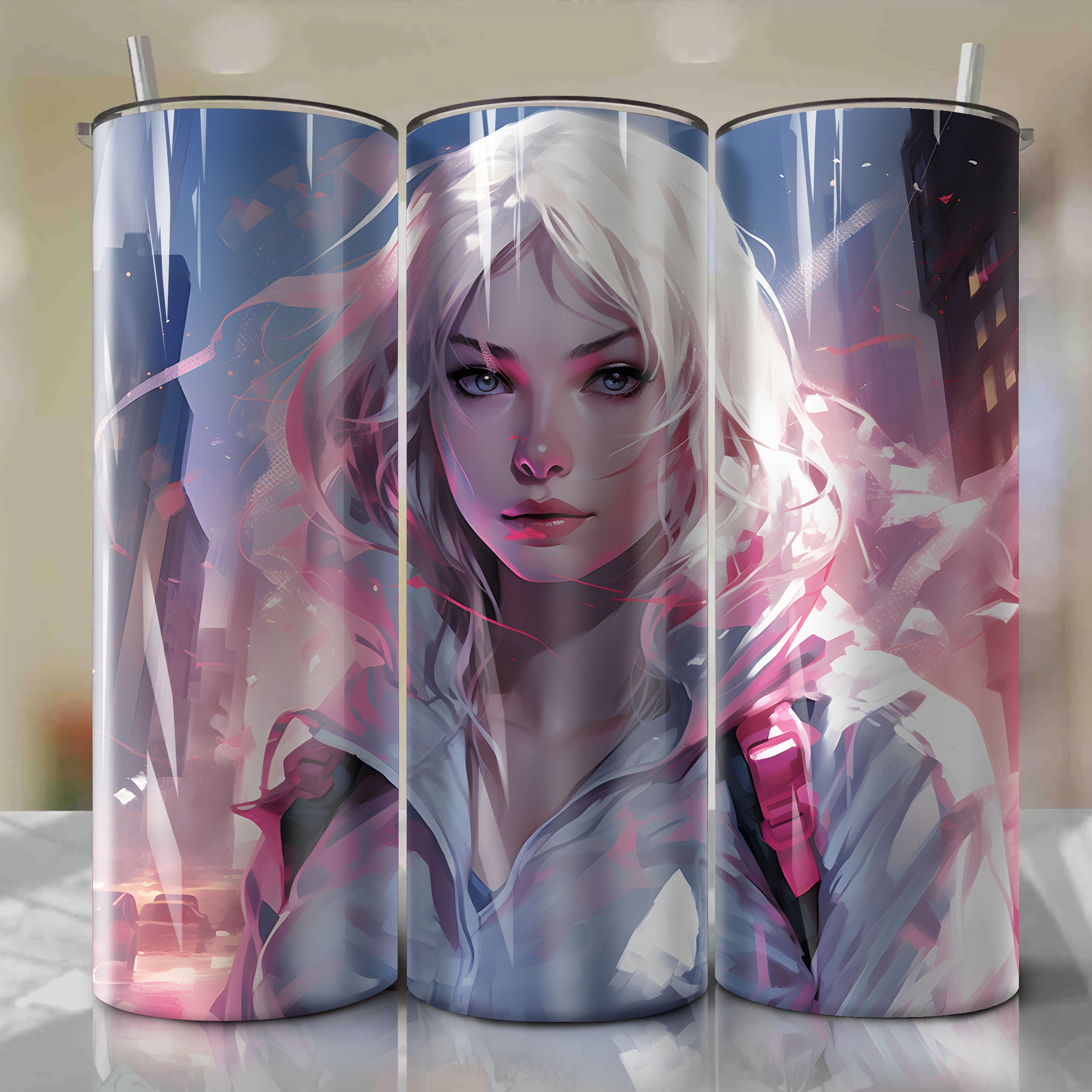 Gwen Stacy - Embodying Strength and Heroism with Spider-Gwen 20 Oz Tum