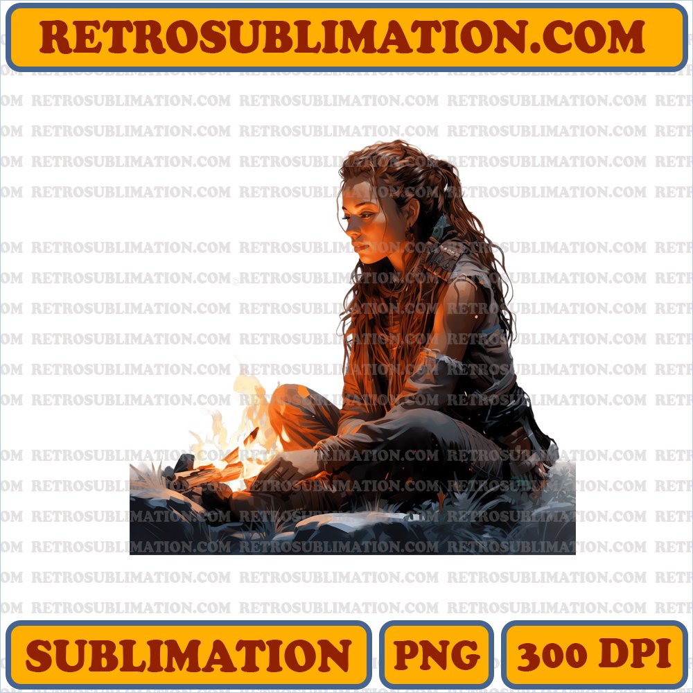 Christmas Aloy - Horizon Zero Dawn - Cozy Wilderness Sublimation PNG Download
