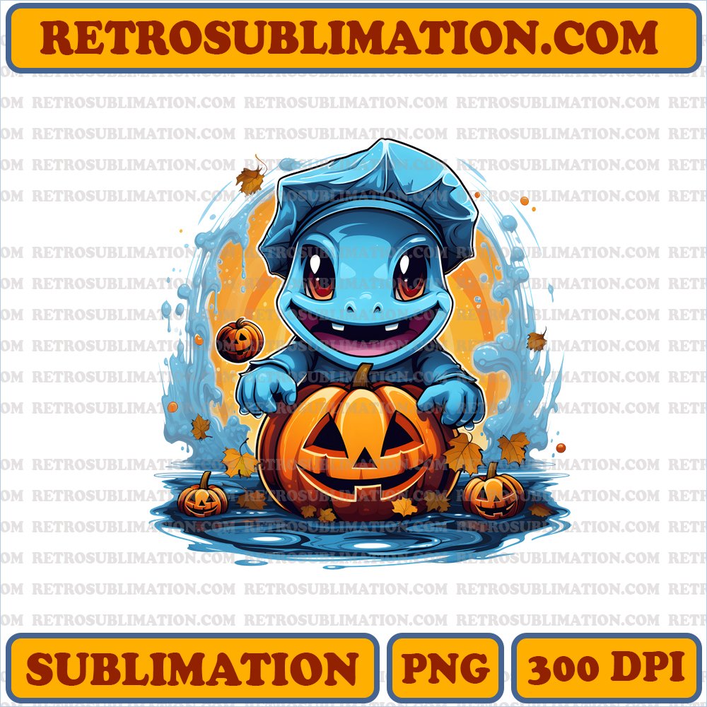 <Mystical Splash> Halloween Squirtle Digital Download - Unique Sublimation PNG with Mysterious Ponds
