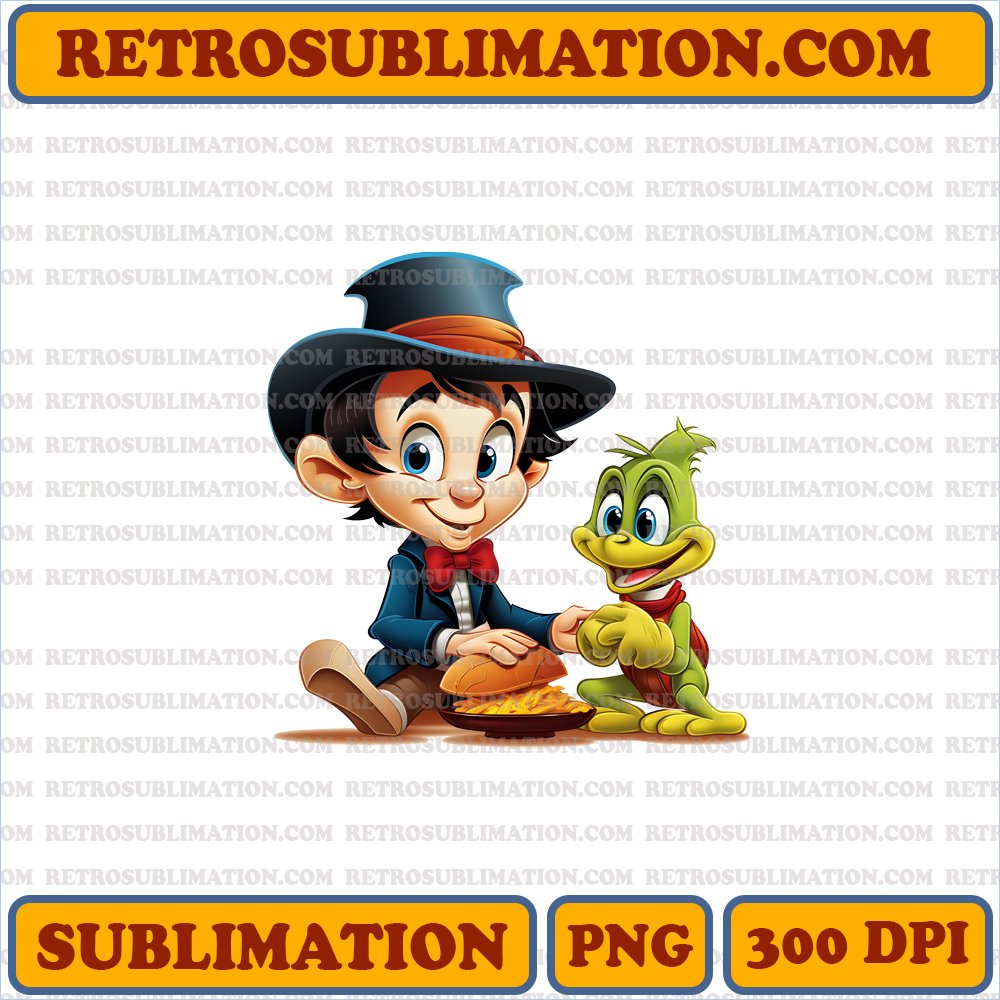 Puzzled Pinocchio Carving Turkey - Digital Download - Sublimation PNG
