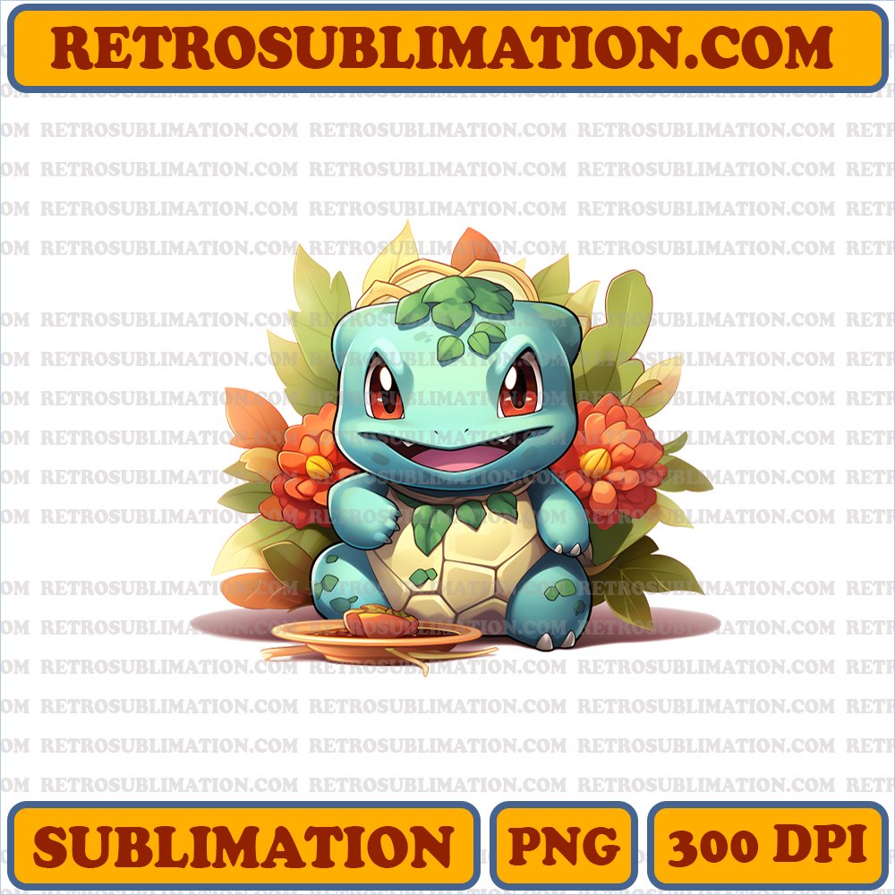 Bulbasaur Thanksgiving Décor - Sublimation PNG Digital Download
