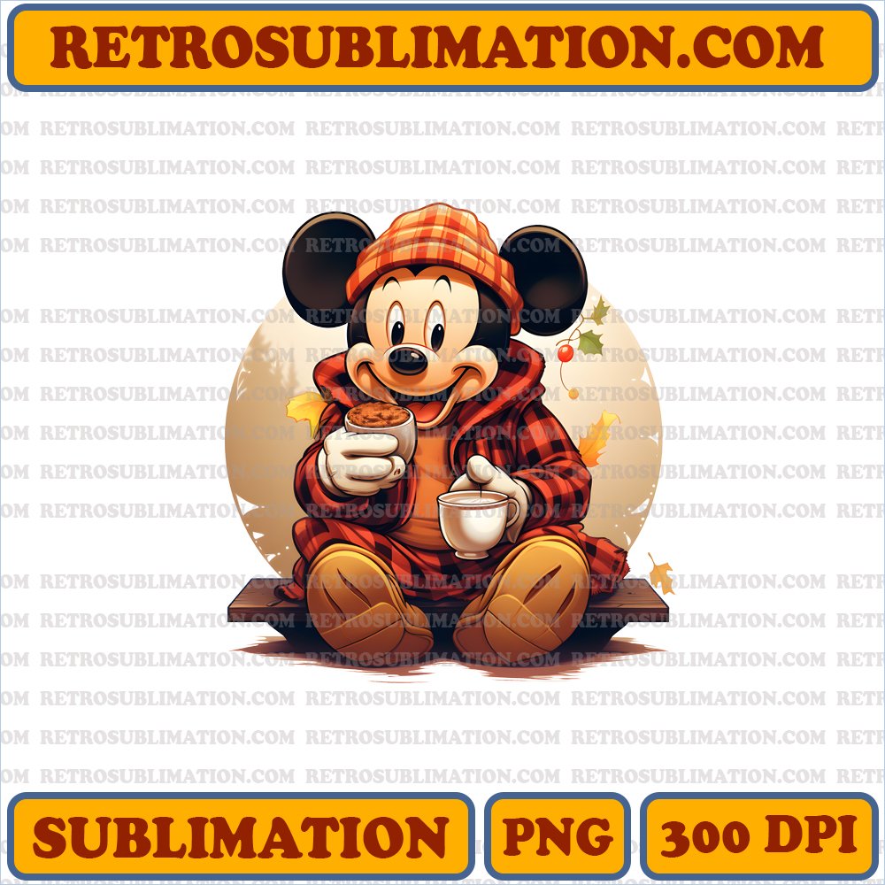 Cozy Thanksgiving Mickey Mouse Sweater PNG Digital Download
