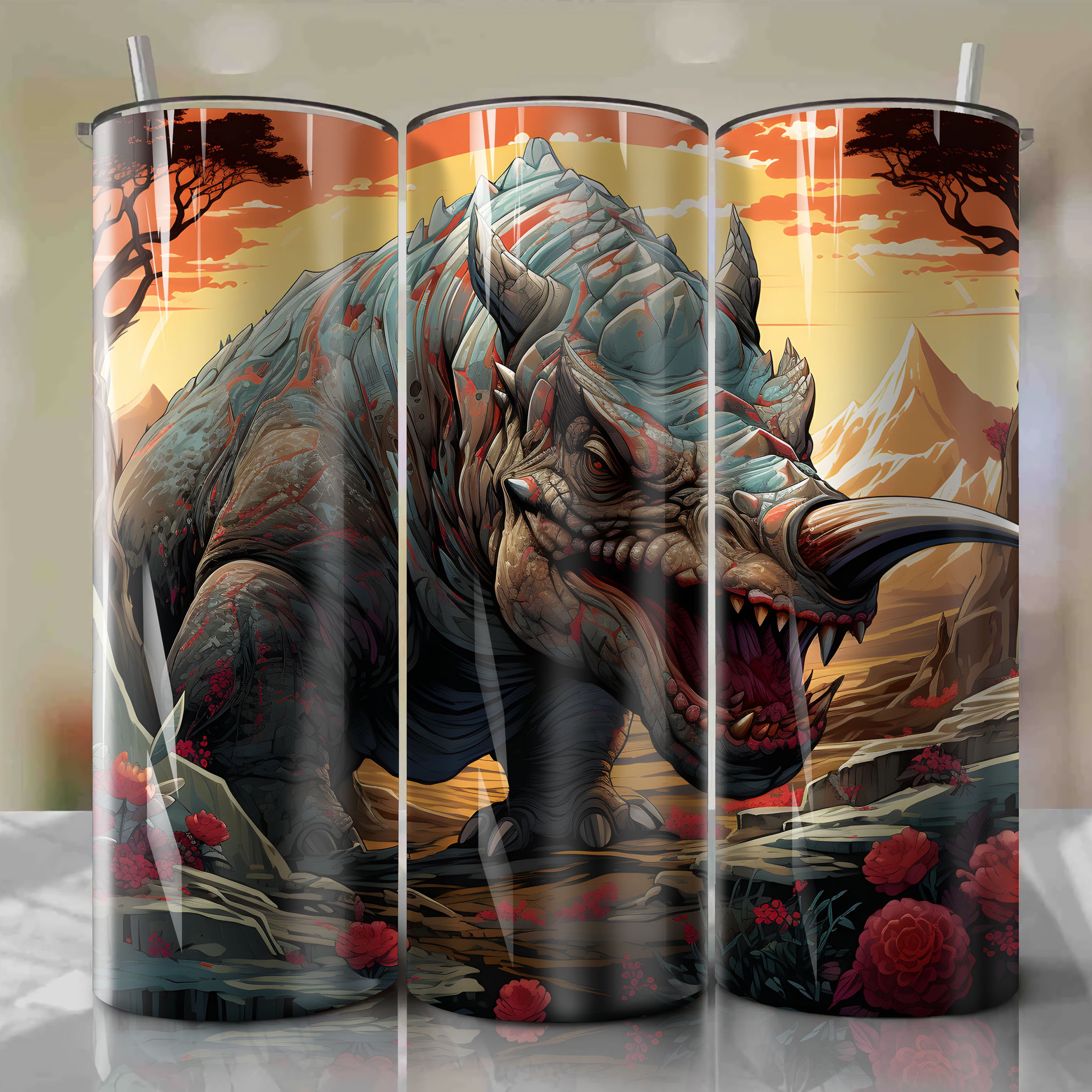 Robust and Tough-Skinned Rhyhorn 20 Oz Tumbler Wrap
