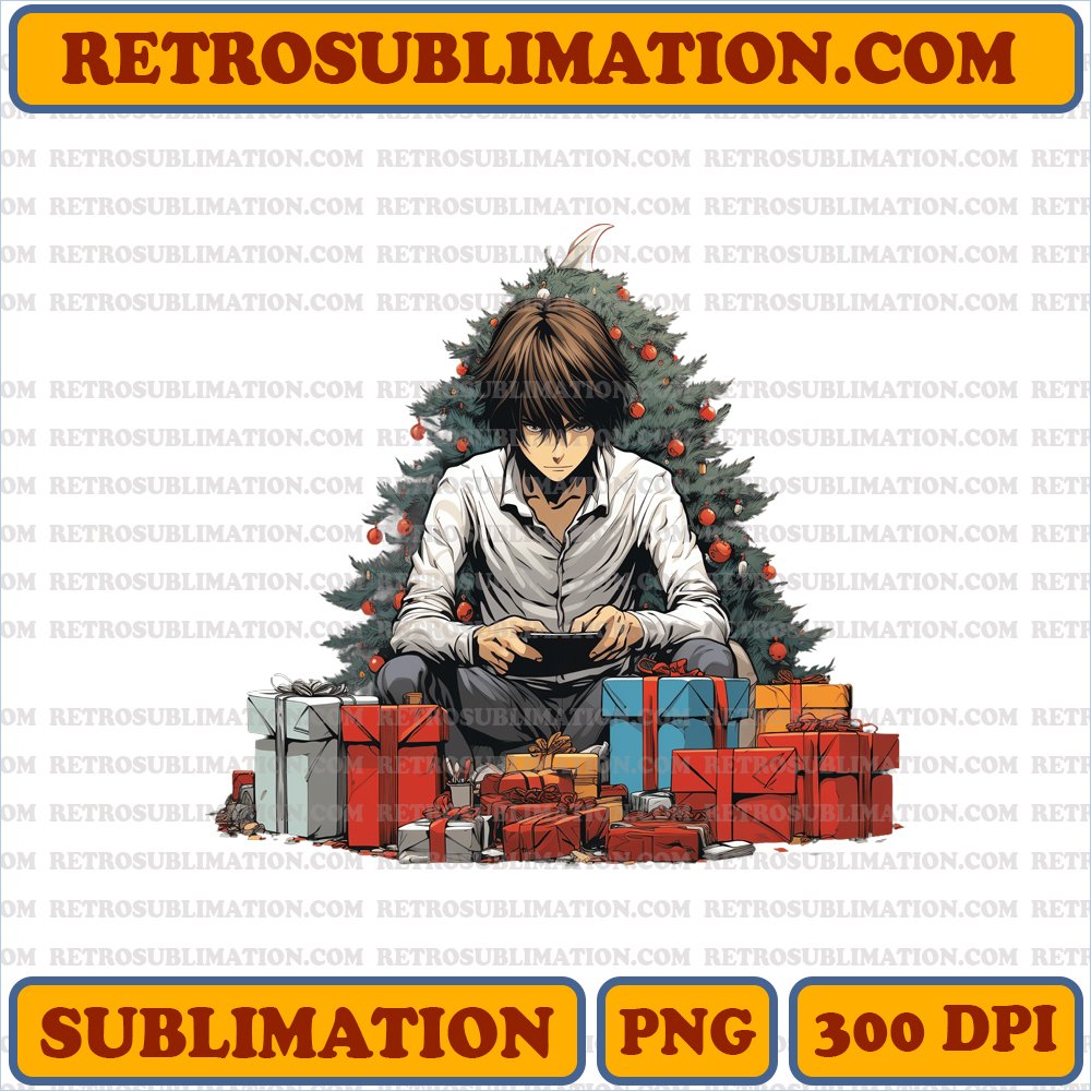 Christmas Light Yagami - Death Note Design - Sublimation PNG Digital Download
