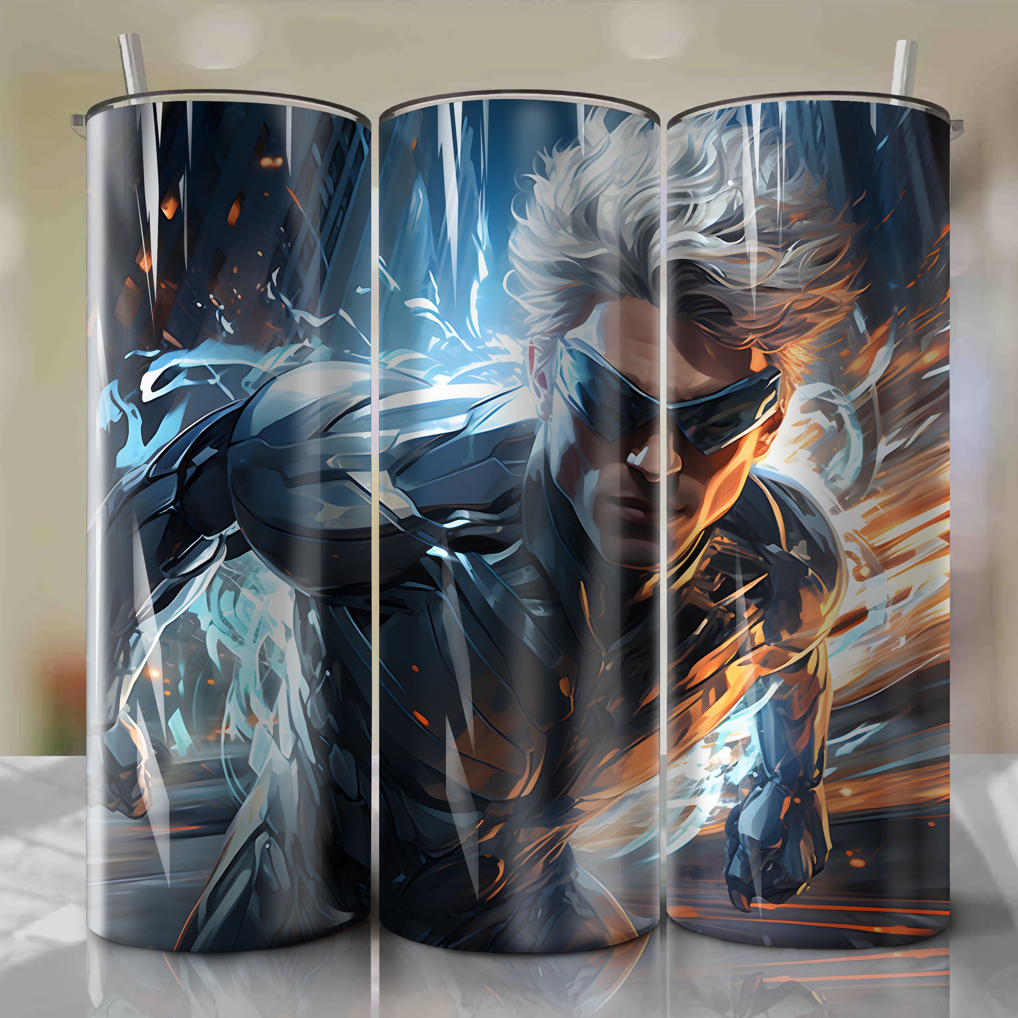 60 Oz Tumbler Wrap - Quicksilver's High-Speed Adventure
