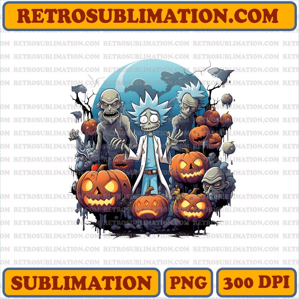 Spooky Rick Sanchez Pranks - Halloween Digital Download - Unique Sublimation PNG
