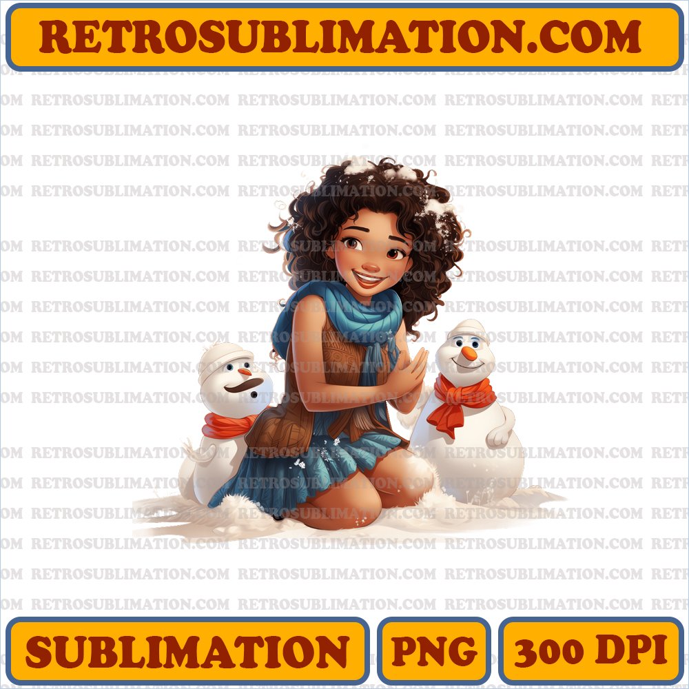 Christmas Moana Sand Snowmen - Joyful Song - Sublimation PNG Download
